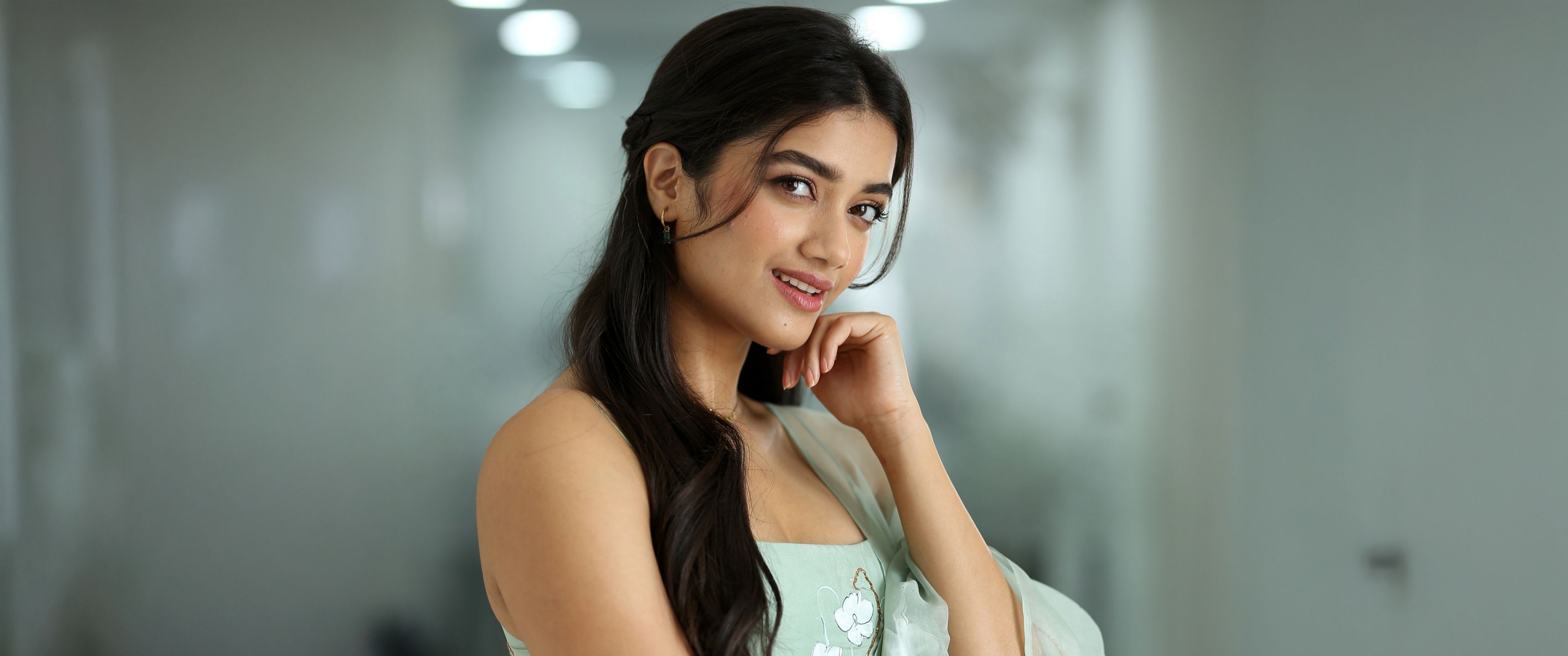 3440x1440 Bhagyashri Borse Wallpaper 4K, 5K, Indian actress