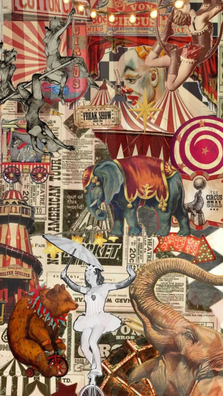 736x1308 Shuffle Pins by you. Vintage circus posters, Circus wallpaper, Dark
