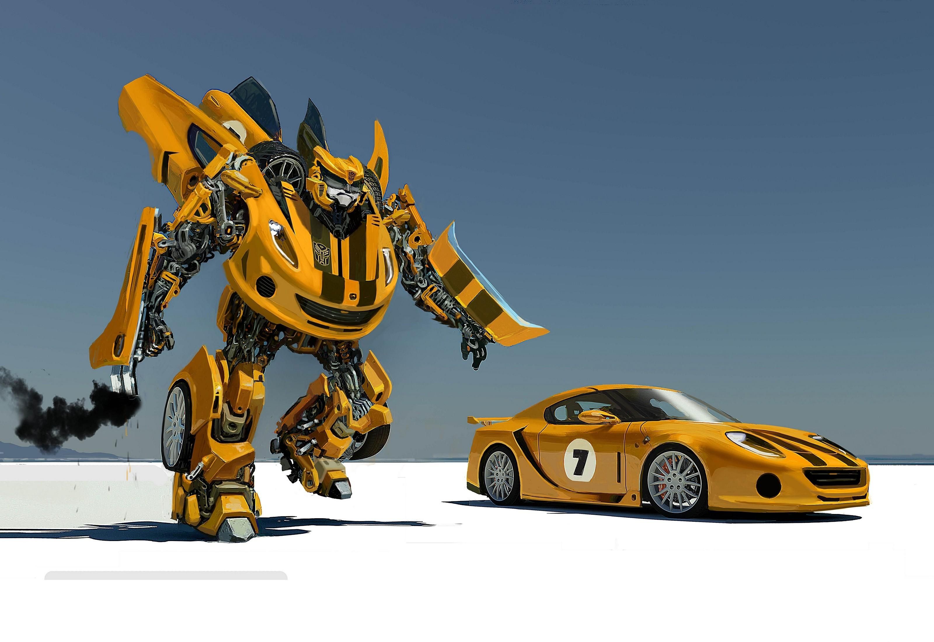 3200x2200 Wallpaper Yellow and Black Robot Illustration, Background Free Image