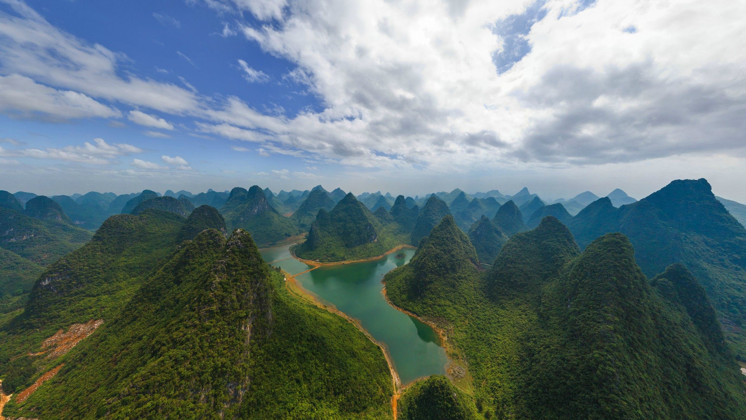 2560x1440 landscape, China, Guilin, River, Hill Wallpaper HD / Desktop and Mobile Background