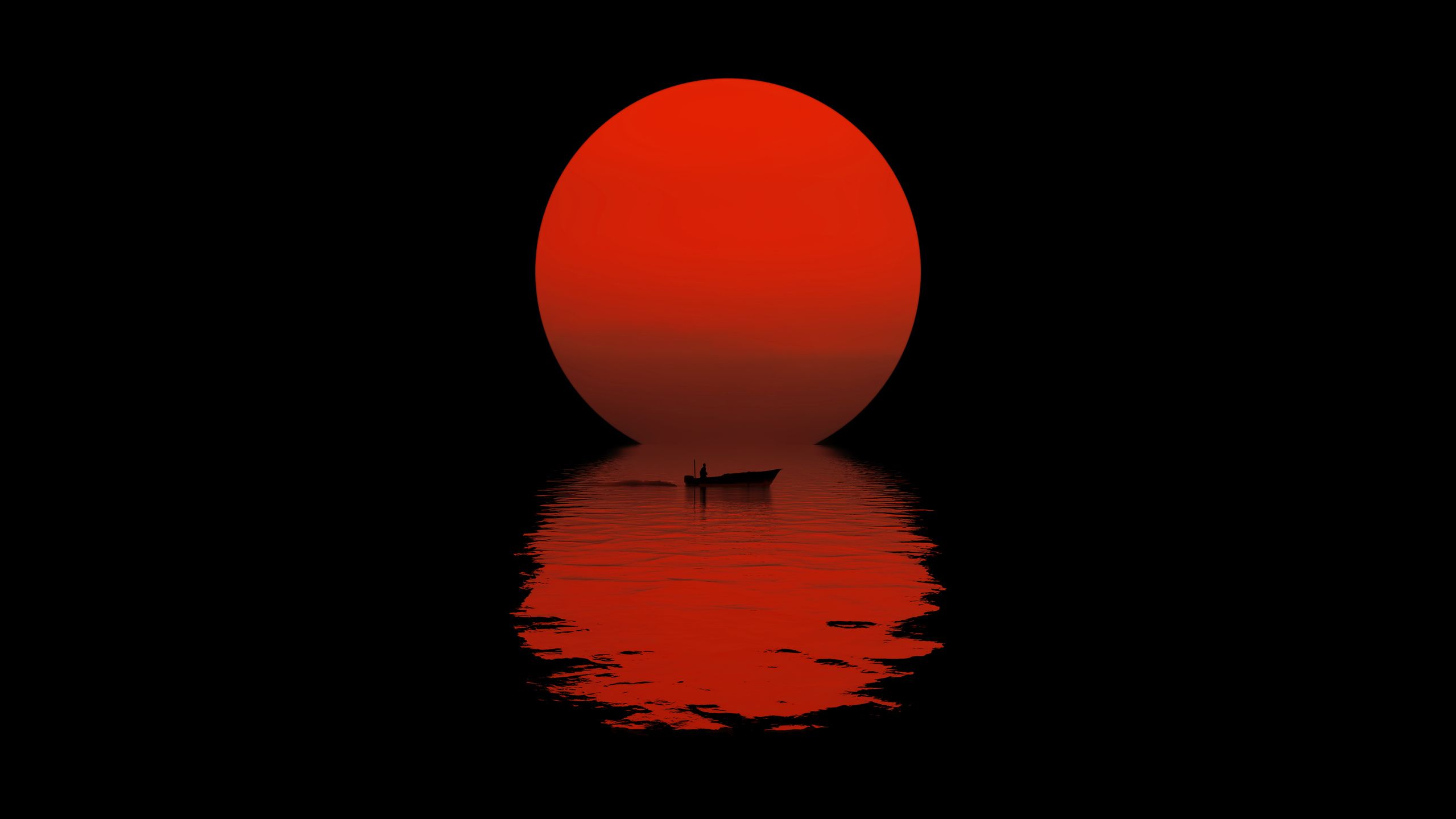 2560x1440 Sunset S Echo Nighttime Serenity On The Water Dark Oled 1440P Resolution , HD 4k Wallpaper, Image, Background, Photos and Picture