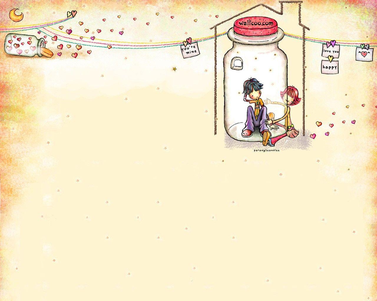 1280x1024 Valentine illustrations Valentine Cartoon Valentine Wallpaper 1024