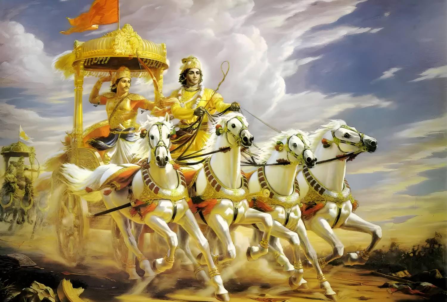 1500x1012 Vikmadh 18 inch Mahabharat Krishna and Arjun Wall Sticker Geeta Saar Shlok Sticker Posters Self Adhesive Sticker Price in India Vikmadh 18 inch Mahabharat Krishna and Arjun Wall Sticker Geeta
