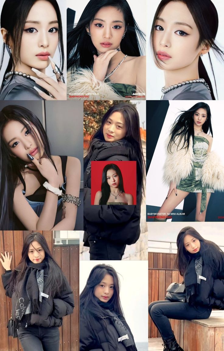 736x1156 Ahyeon BABYMONSTER Debut 2024 wallpaper wallpaper fan art collage poster wallpaper