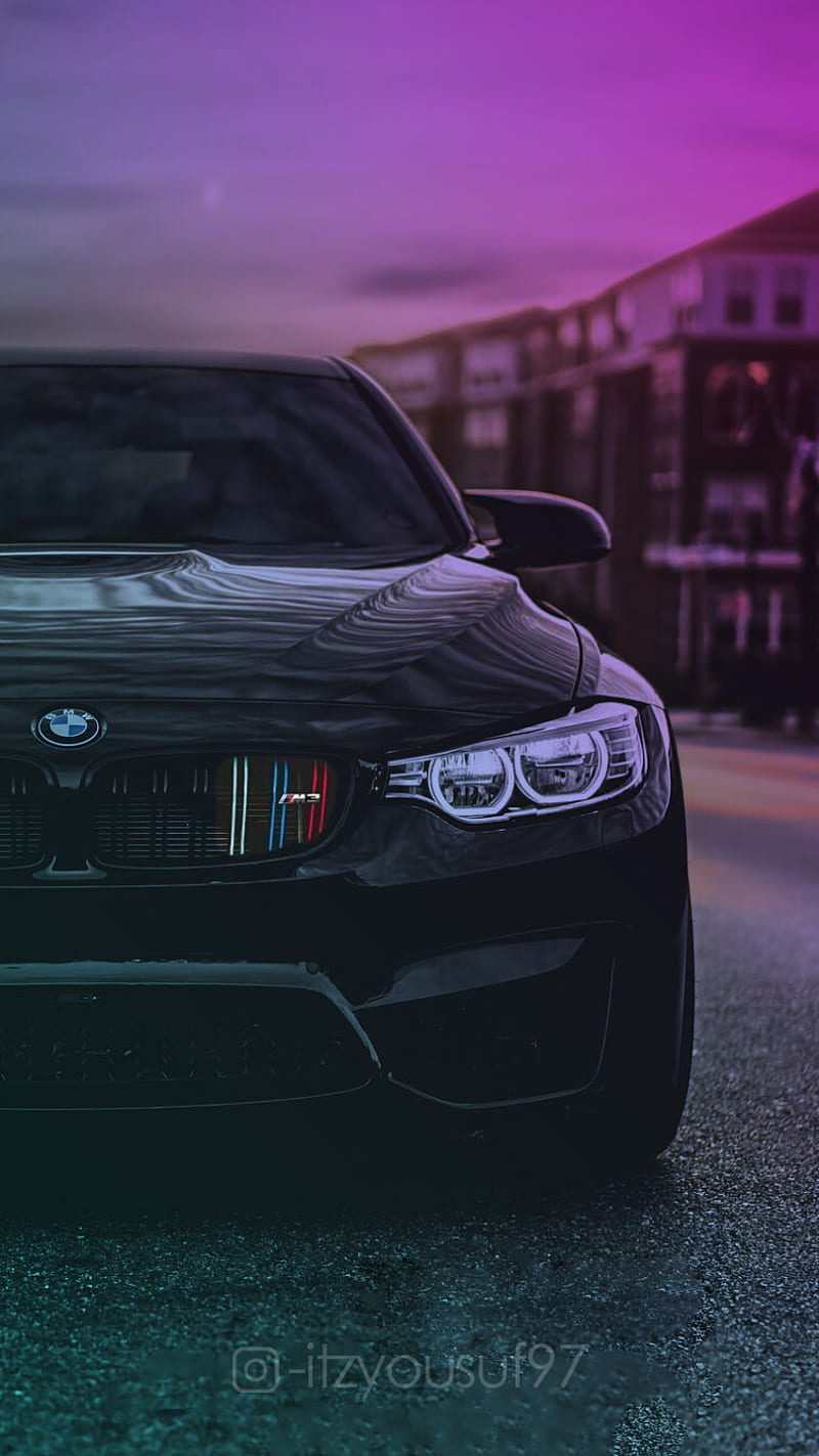 800x1423 BMWM black, bmw, car, gredient colour, m HD phone wallpaper