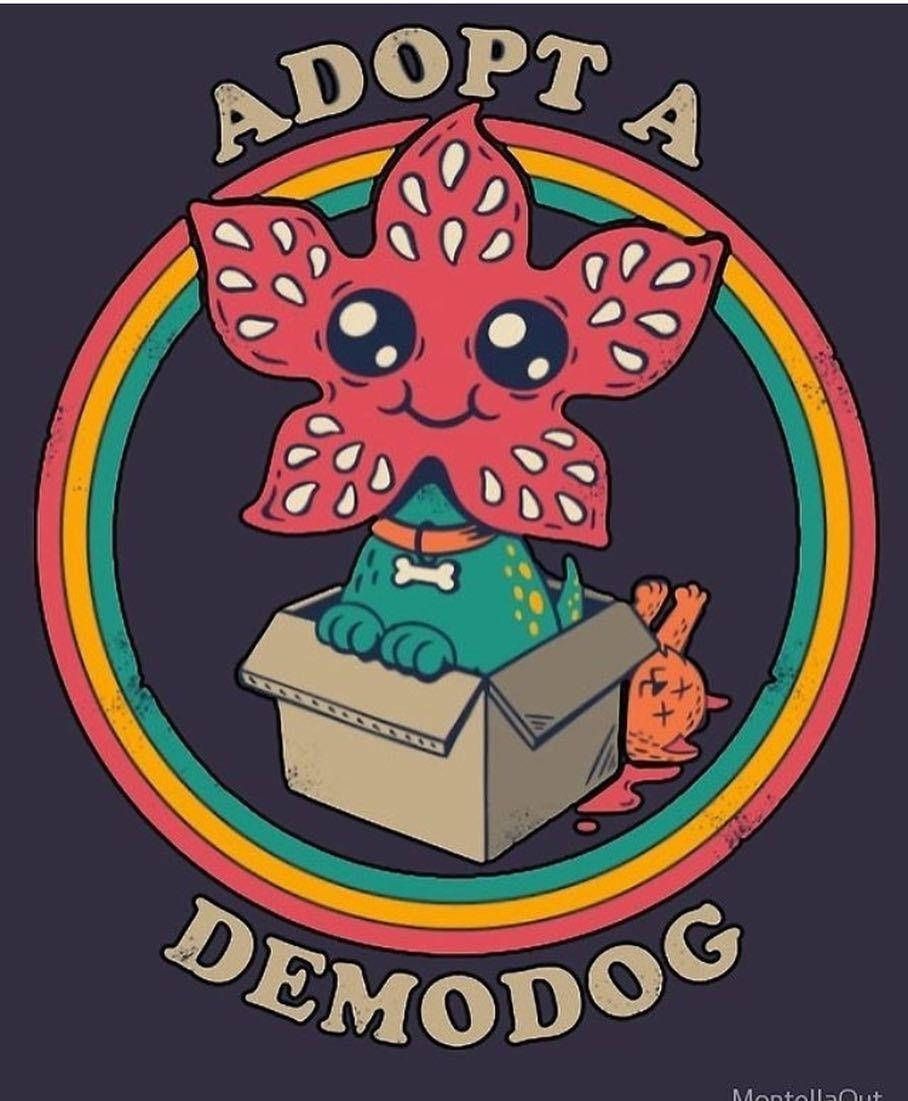 908x1101 Download Cute Stranger Things Demodog In Box Wallpaper