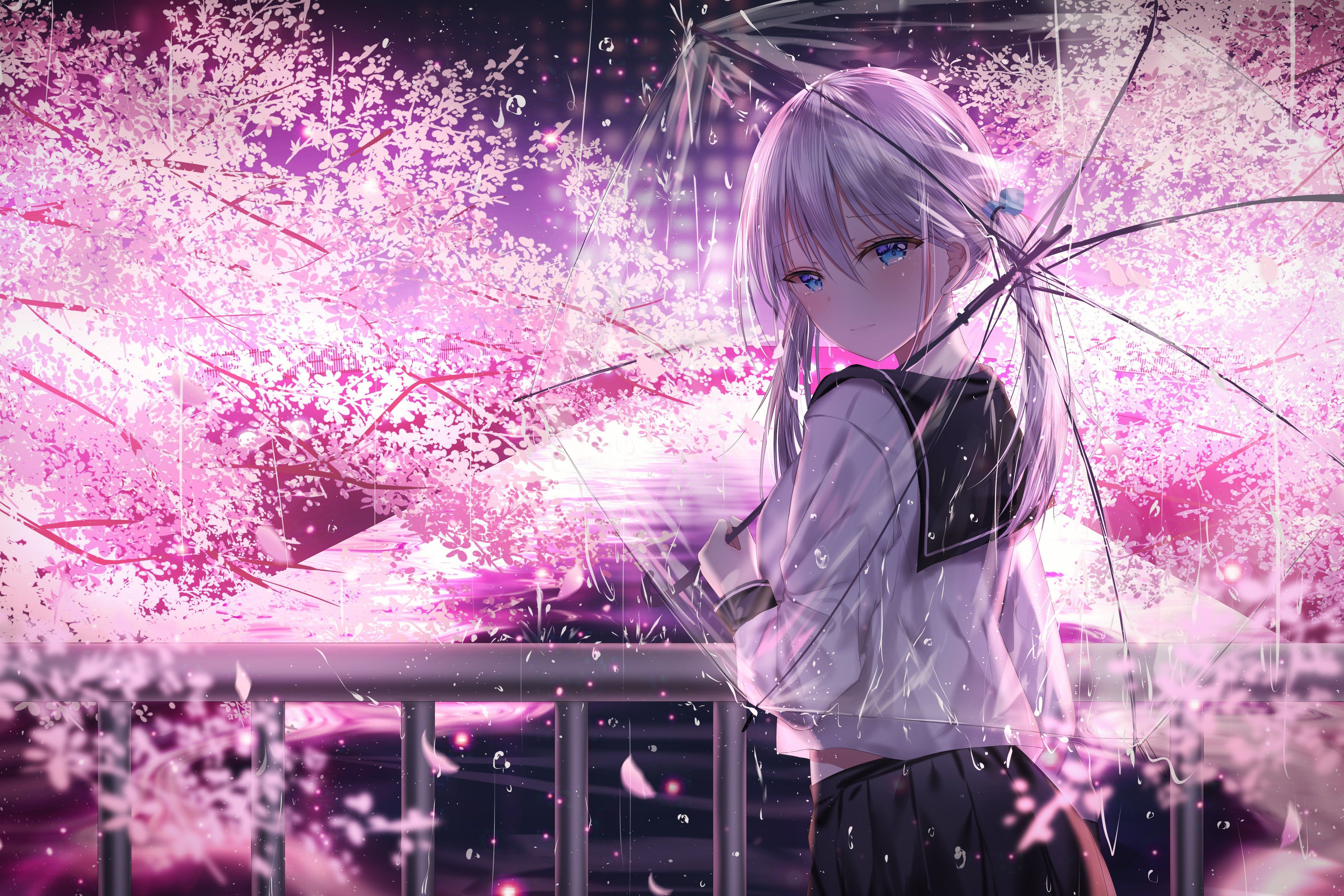 4500x3000 Anime 4k Pink Wallpaper