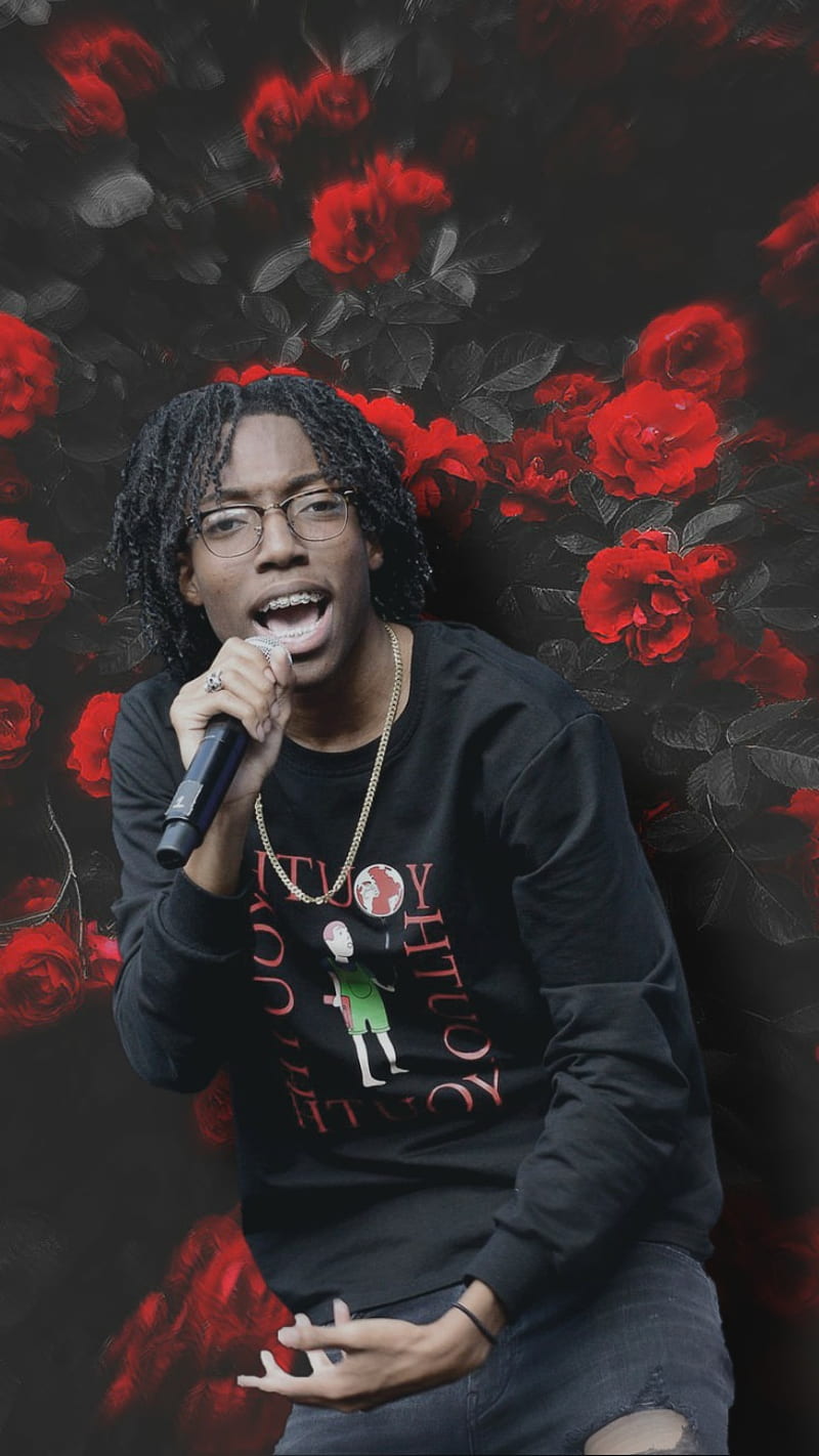 800x1422 Lil Tecca Roses, aesthetic, black and red, black roses, lil tecca, rap, rapper, HD phone wallpaper