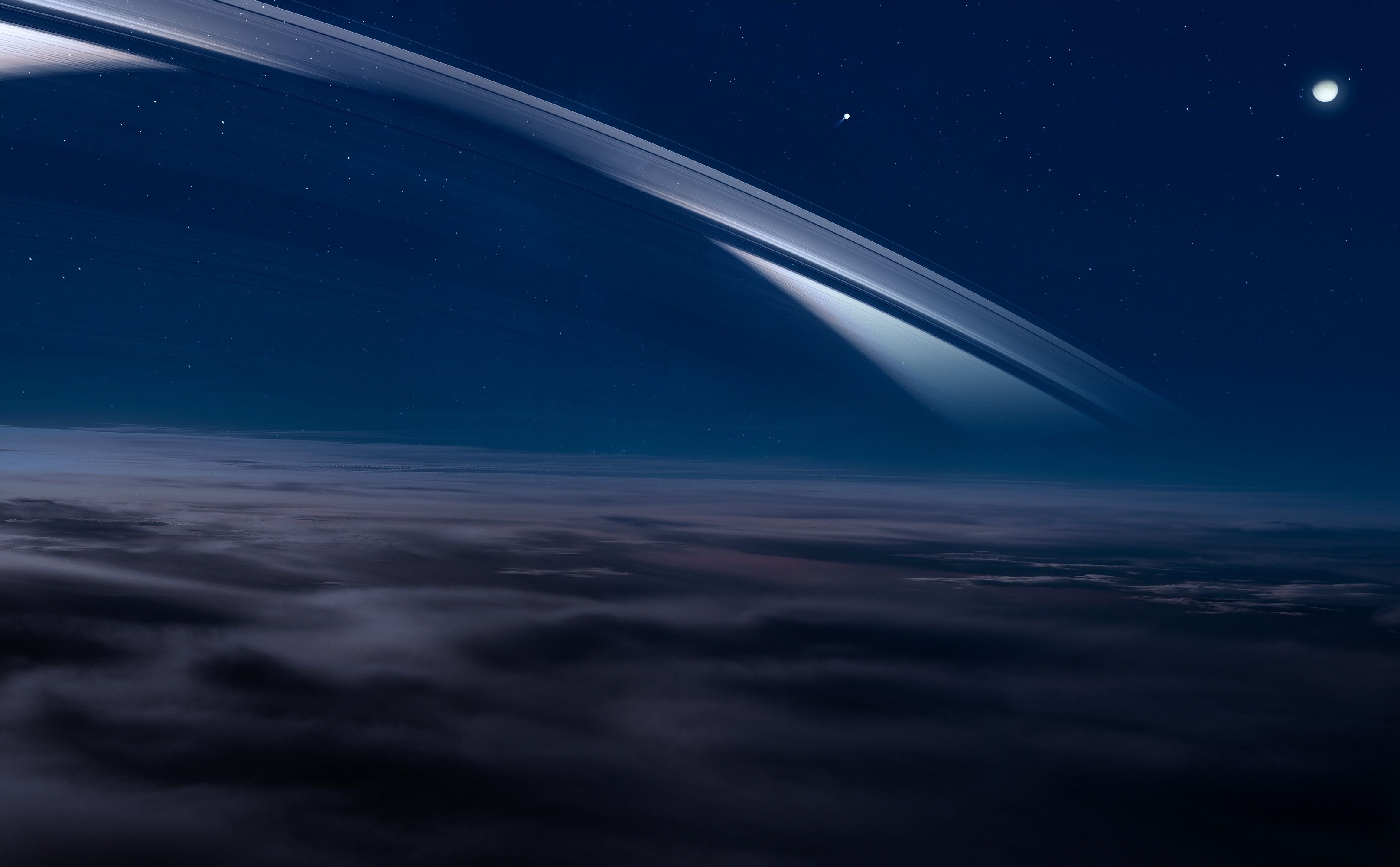 3230x2000 Wallpaper space, stars, rendering, satellite, Saturn, ring, Saturn, the surface of the planet for mobile and desktop, section космос, resolution 3230x2000