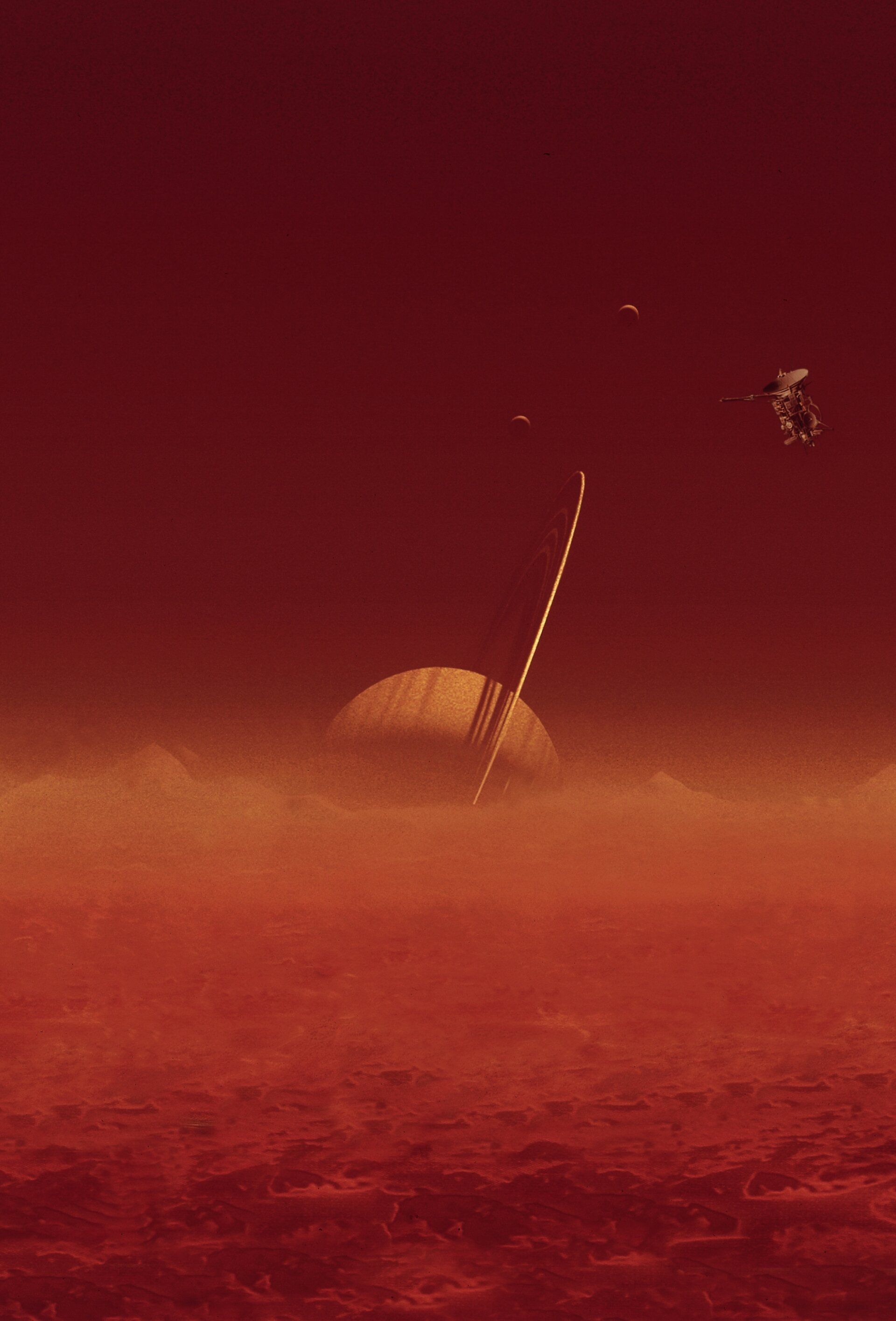1920x2829 ESA, as seen from Titan, with Cassini just visible