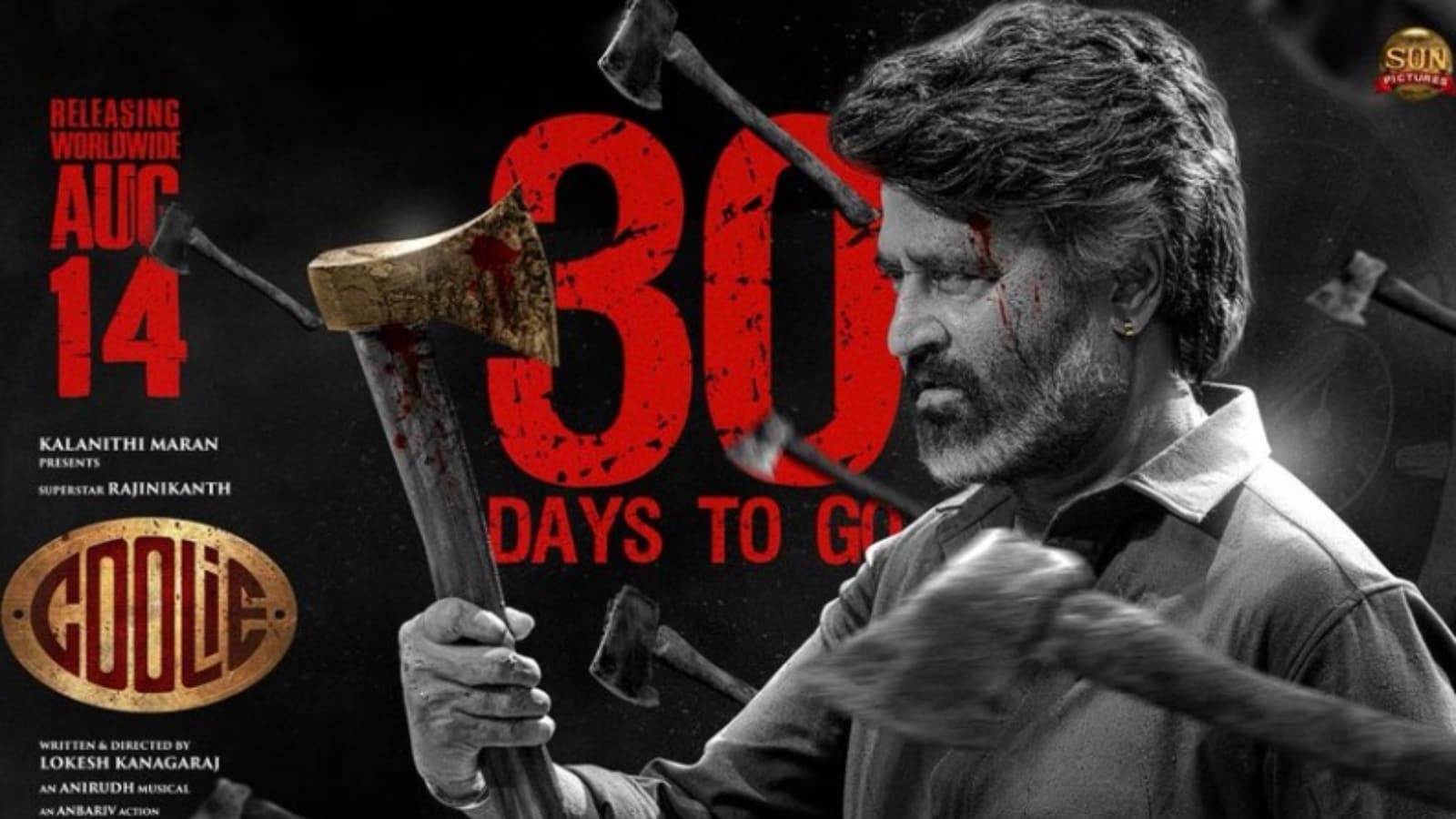 1600x900 Rajinikanth Starrer Coolie Starts Countdown With New Powerful Poster, Fans React. Tamil Cinema News