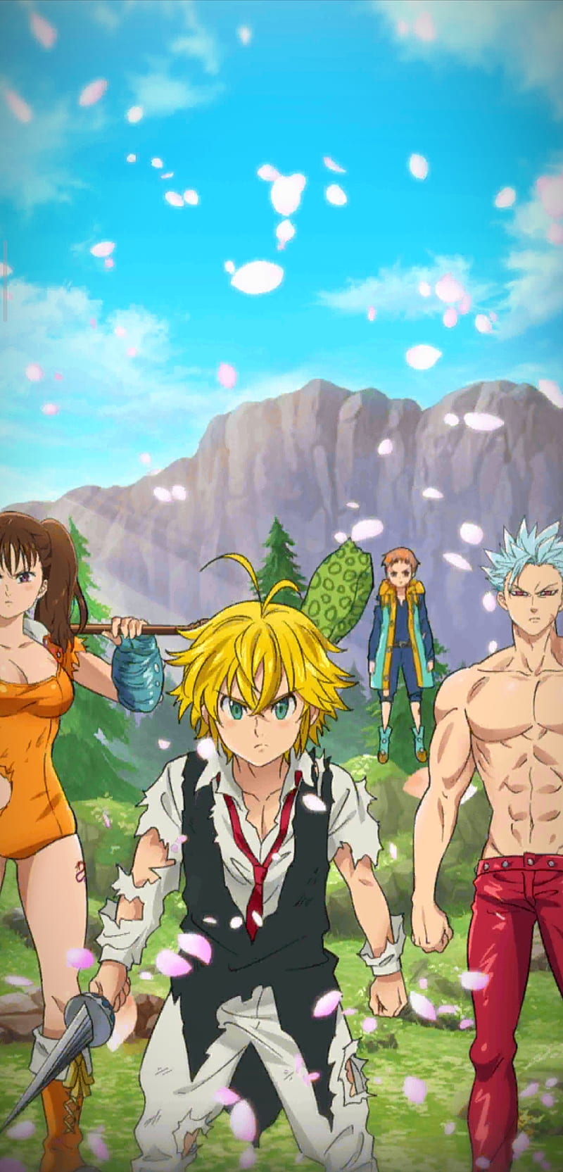 800x1665 Meliodas, anime, elizabeth, escanor, king, mandamientos, manga, nanatsu, pecados, HD phone wallpaper