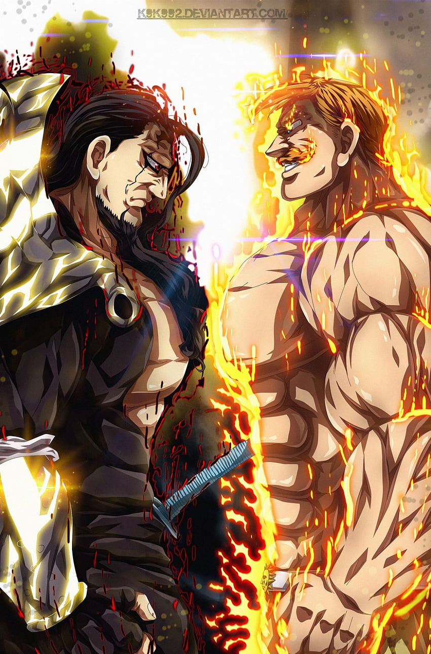 850x1288 Escanor vs meliodas HD wallpaper