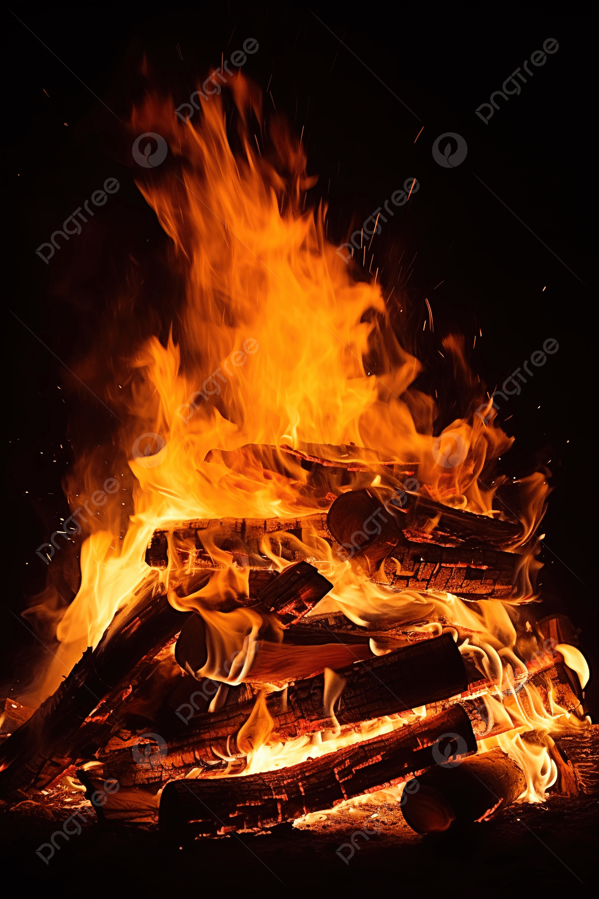 1200x1800 The Bonfire With Lots Of Wood Burning Off In The Night Photo And Picture For Free Download