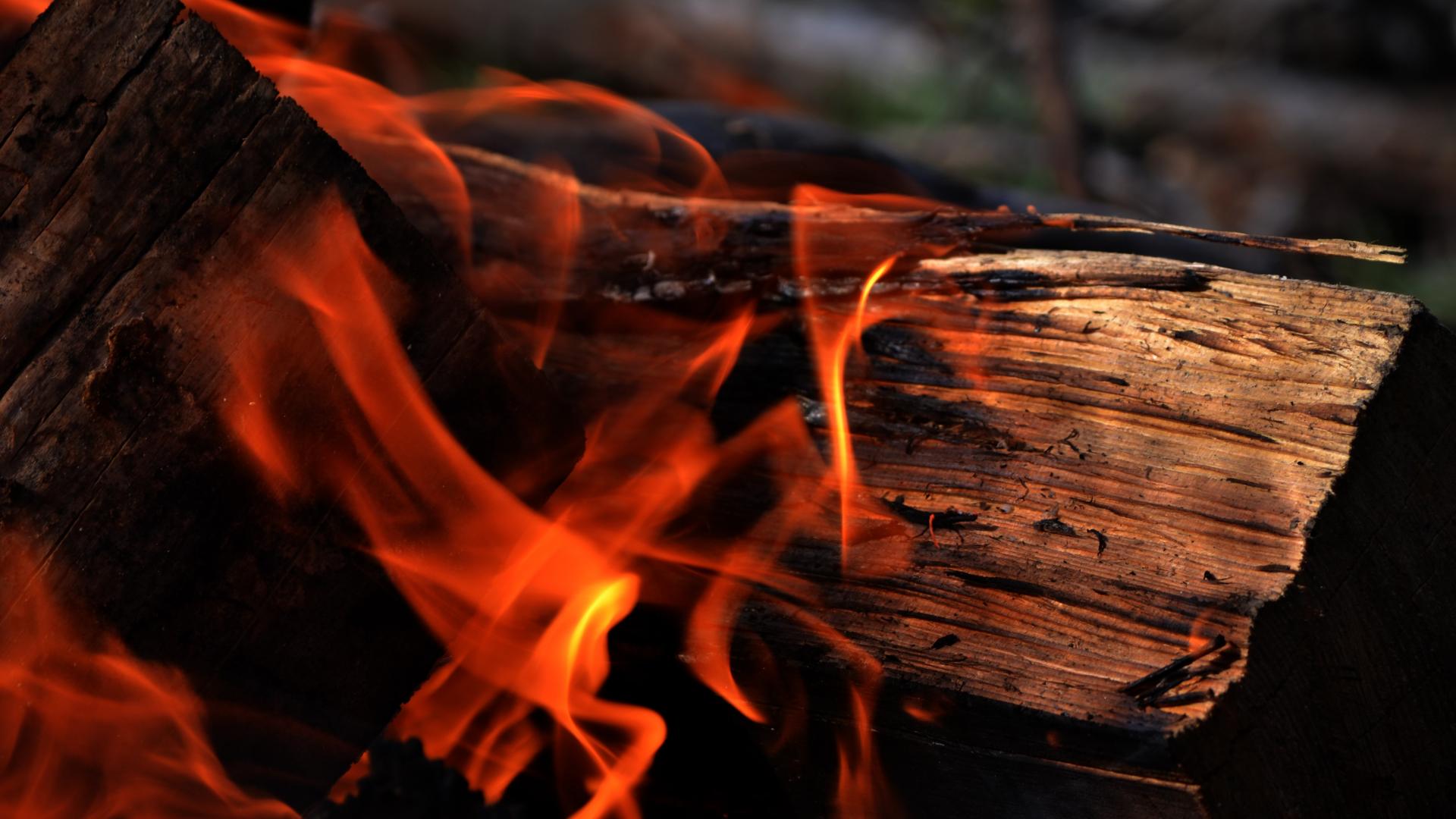 1920x1080 Wood Fire Wallpaper