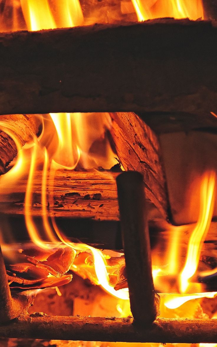 736x1177 Burning Wood Wallpaper