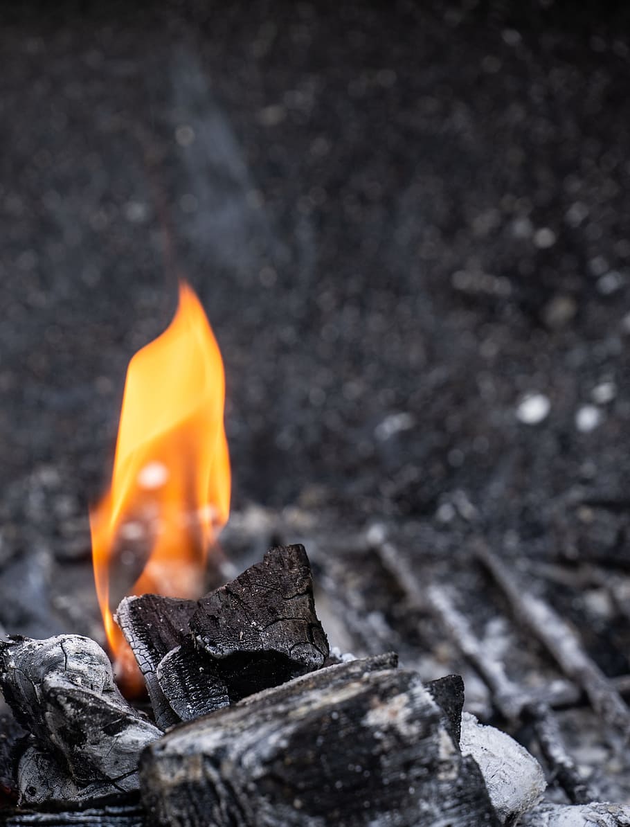 910x1194 fire on wood, flame, fire, charcoal, wood, burn, orange, dark