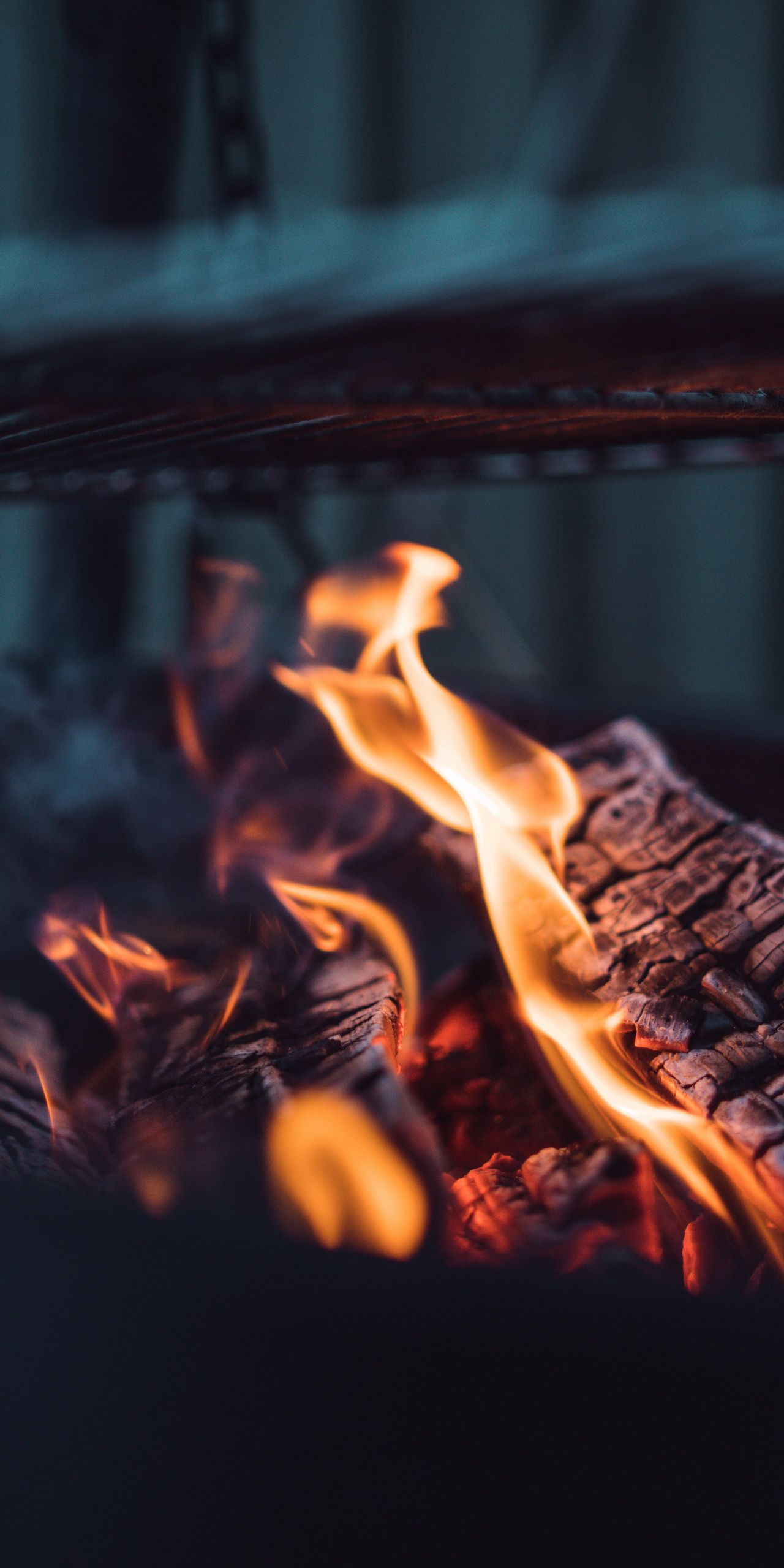 1280x2560 Wallpaper Fire, Flame, Heat, Gas, Fireplace, Background Free Image