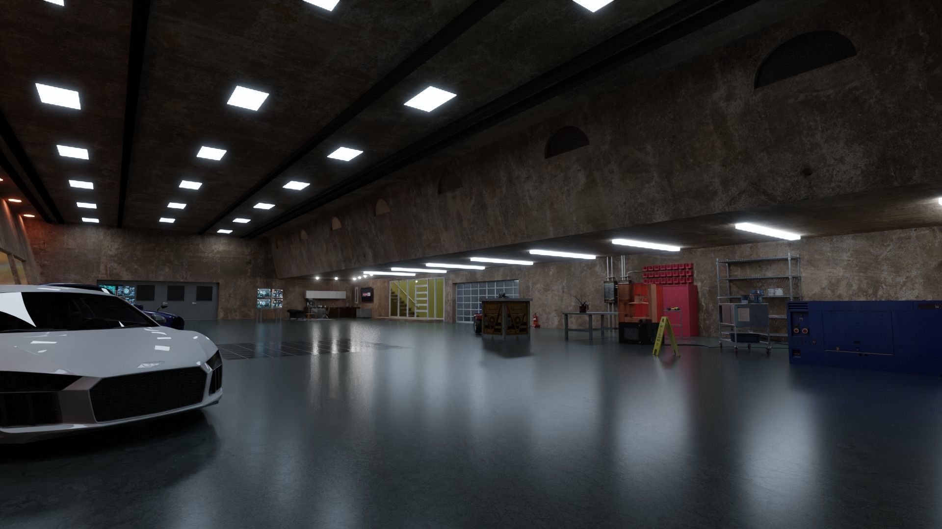 1920x1080 Iron man workshop free 3D model