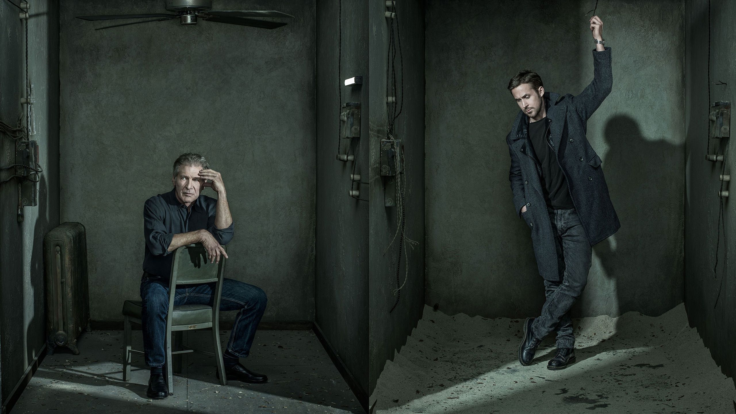 2560x1440 Wallpaper Harrison Ford, Harrison Ford, Ryan Gosling, Ryan Gosling, Blade runner Blade Runner 2049 for mobile and desktop, section мужчины, resolution 2560x1440