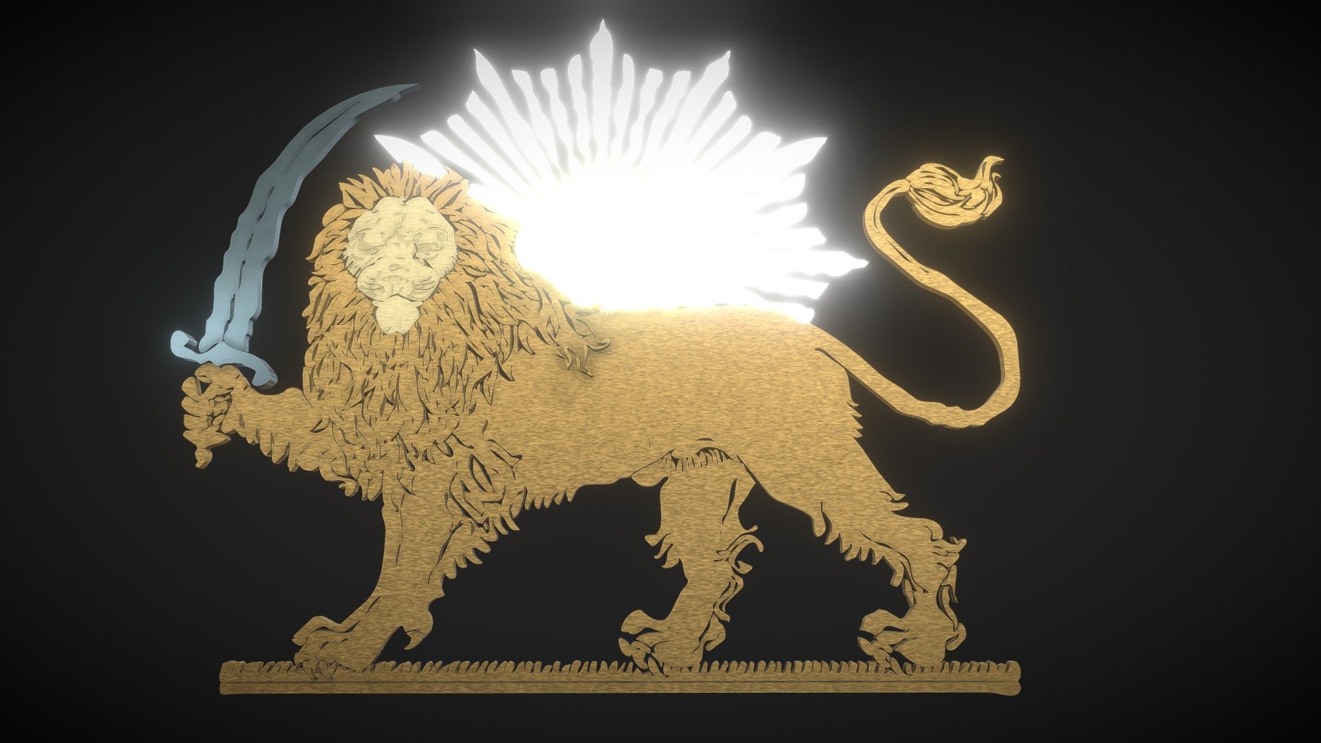 1920x1080 Lion And The Sun Of Iran's Flag Free 3D model by Mehdi Shahsavan [f23e281]