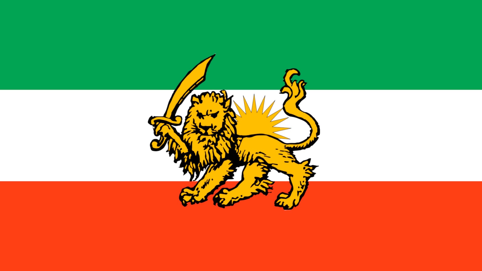 1920x1080 Influence of Iran's old flag (Lion and sun) on the Kurdish flag [Animated]
