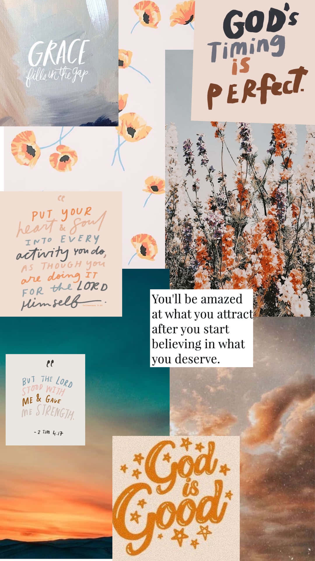 1080x1920 Download Inspirational God Quotes Collage Wallpaper