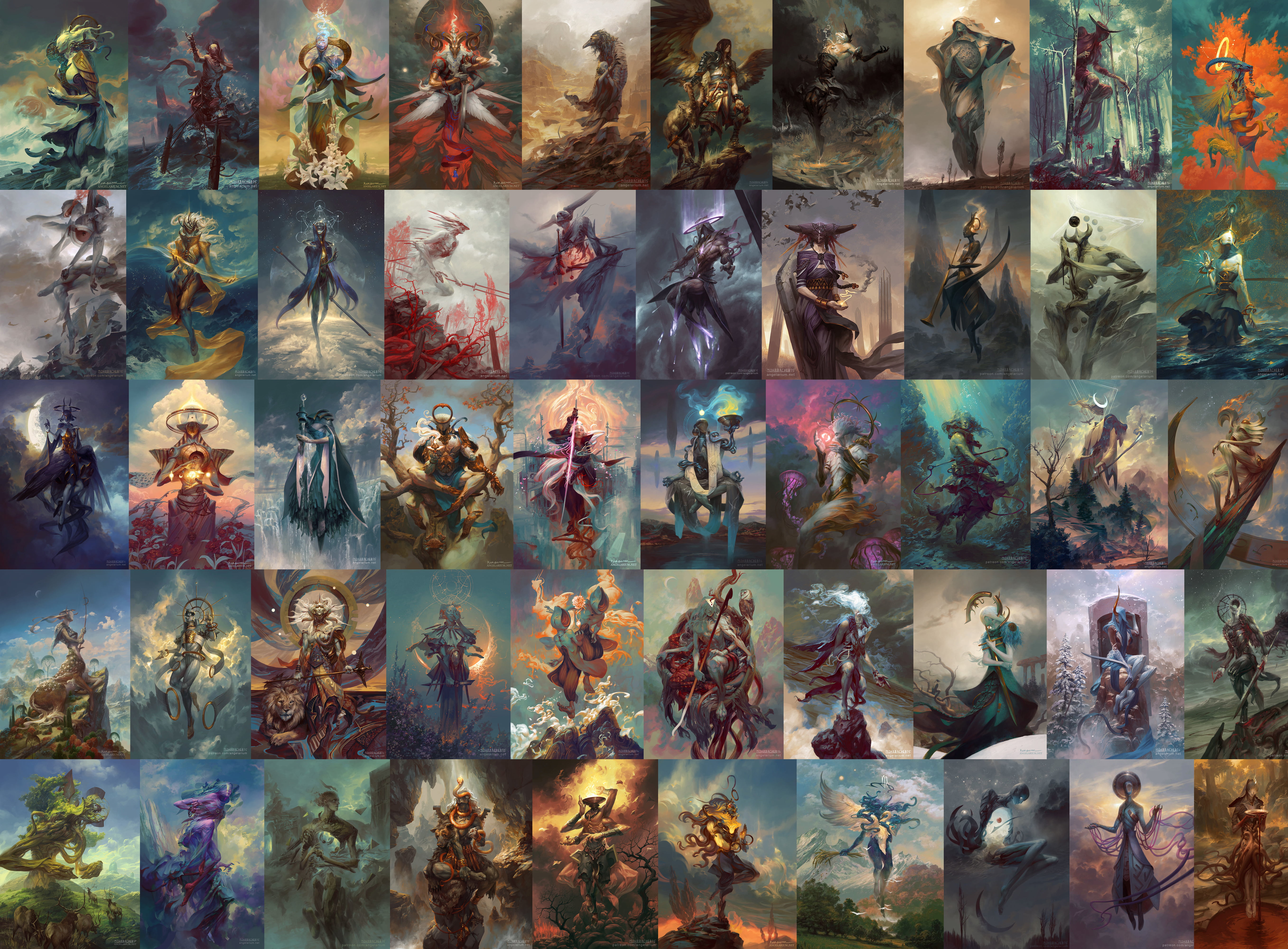 5429x4000 Game application character collage, Peter Mohrbacher, concept art, God, angel HD wallpaper