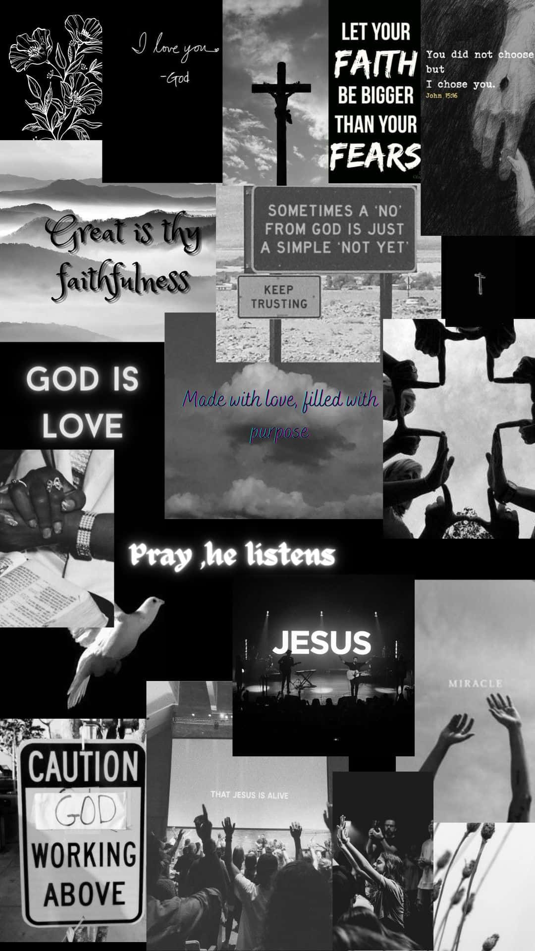 1080x1920 Download God Aesthetic Collage Religious Inspirational Quotes Wallpaper