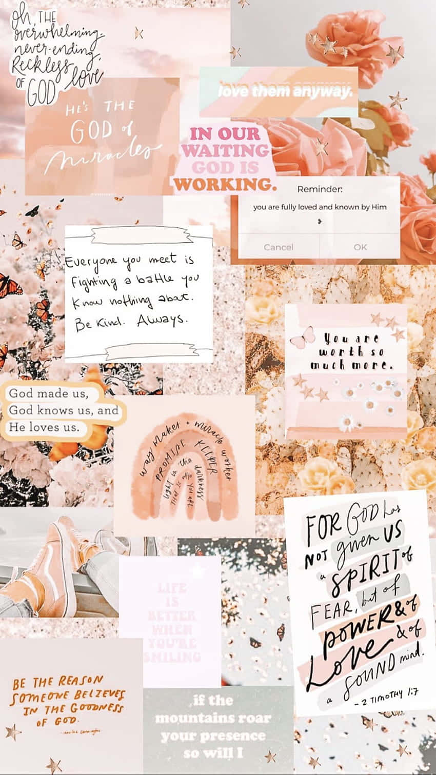 850x1511 Download Inspirational God Aesthetic Collage Wallpaper