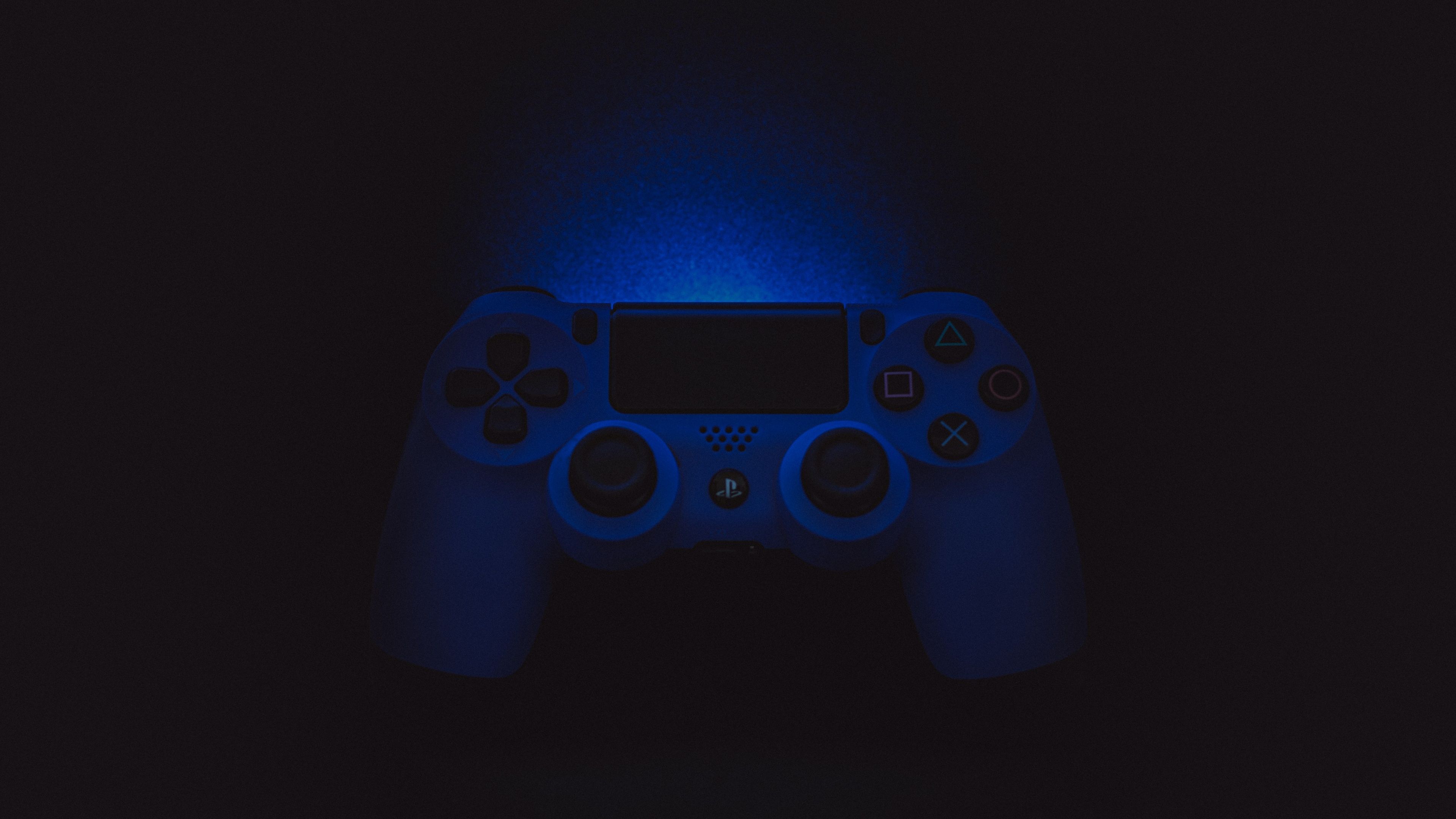 3840x2160 Sony DualShock 4 Wallpaper 4K, Black background