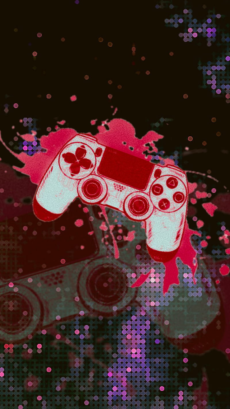 800x1422 Ps4 controller, control, dark, game controller, gaming, night, playstation, red, HD phone wallpaper