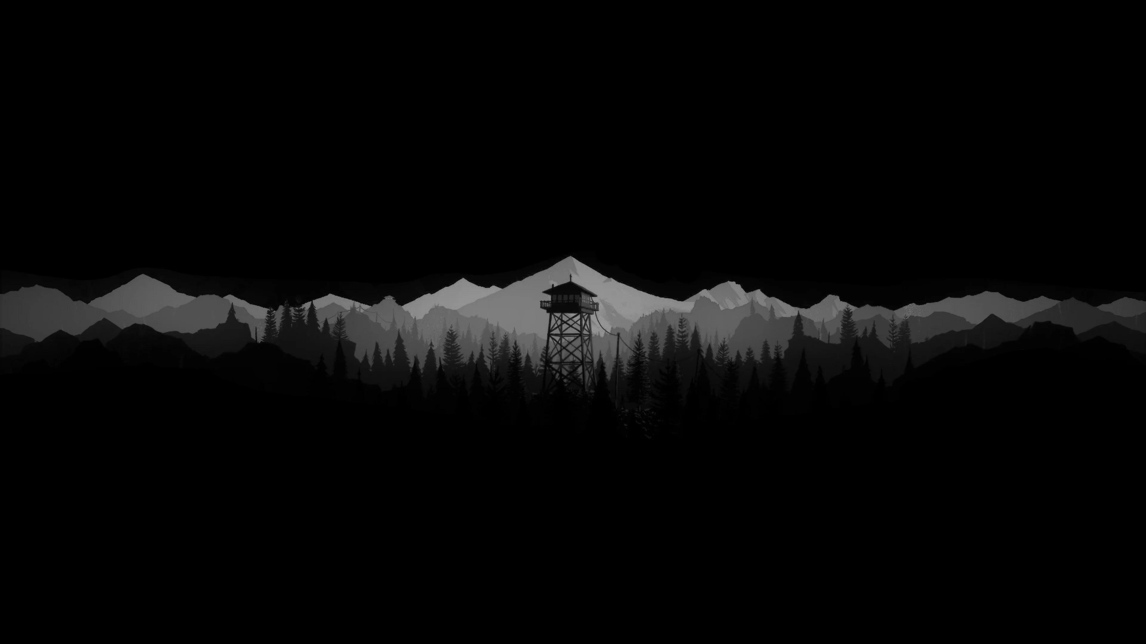 3840x2160 Black and white watch tower