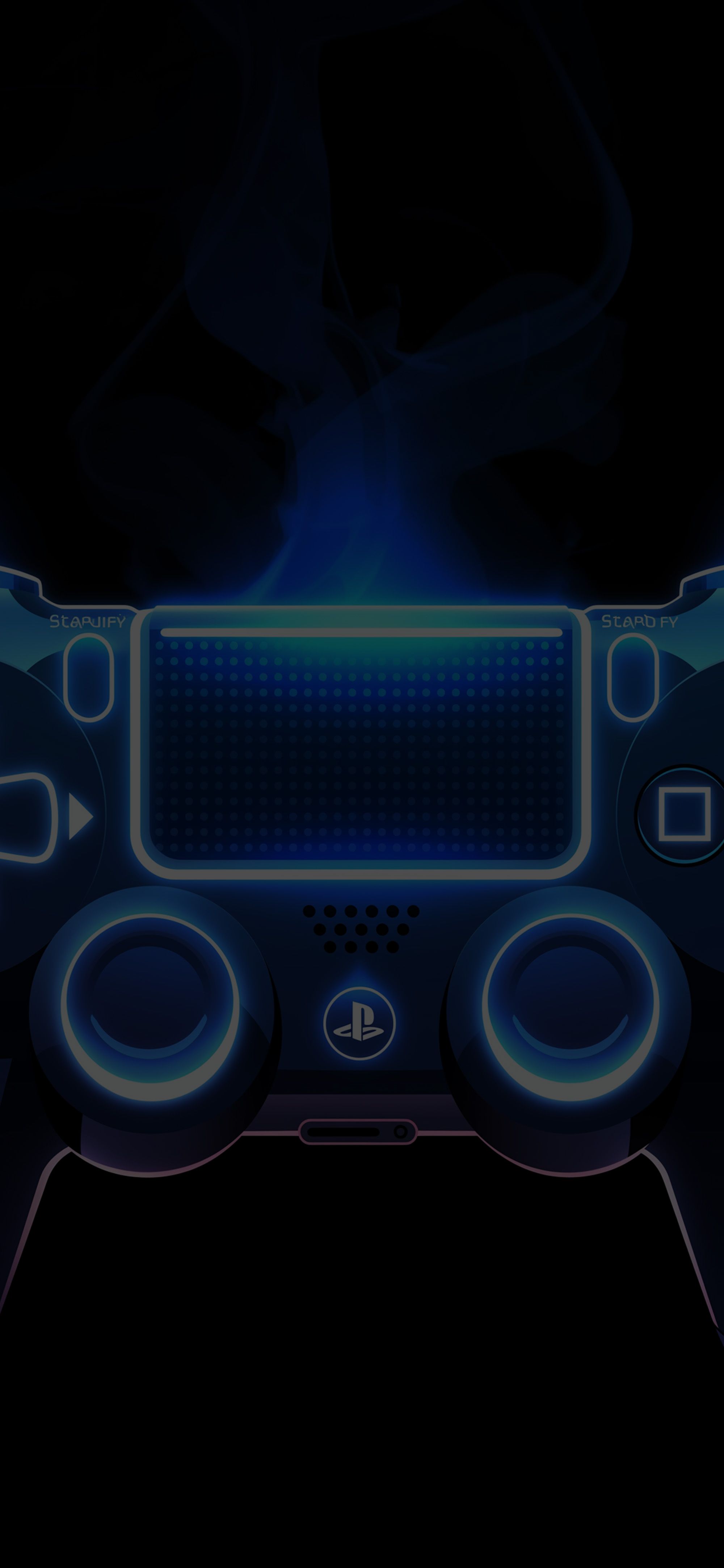 2000x4329 Playstation Controller Press Start AMOLED Wallpaper iPhone HD