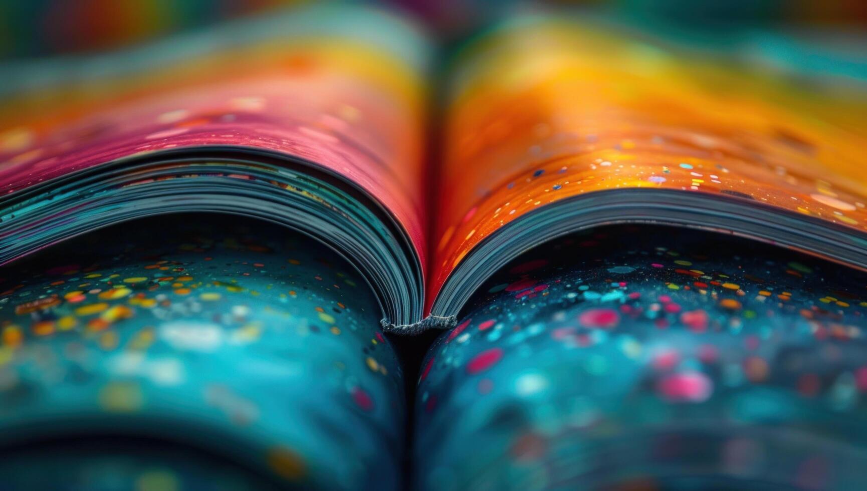 1730x980 Abstract book pages with vibrant multicolor pattern background