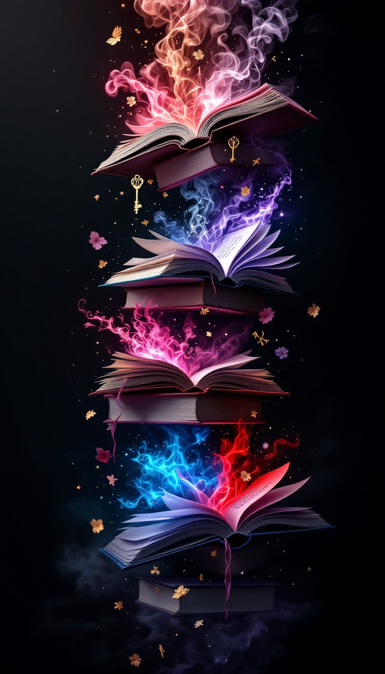 768x1344 Free Magical Floating Books Image, Books, Floating