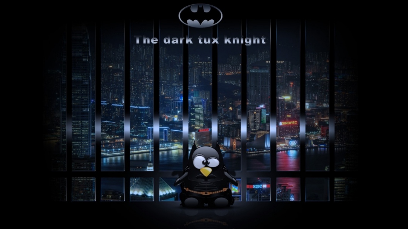 1366x768 Dark Knight Linux Desktop wallpaper 1366x768