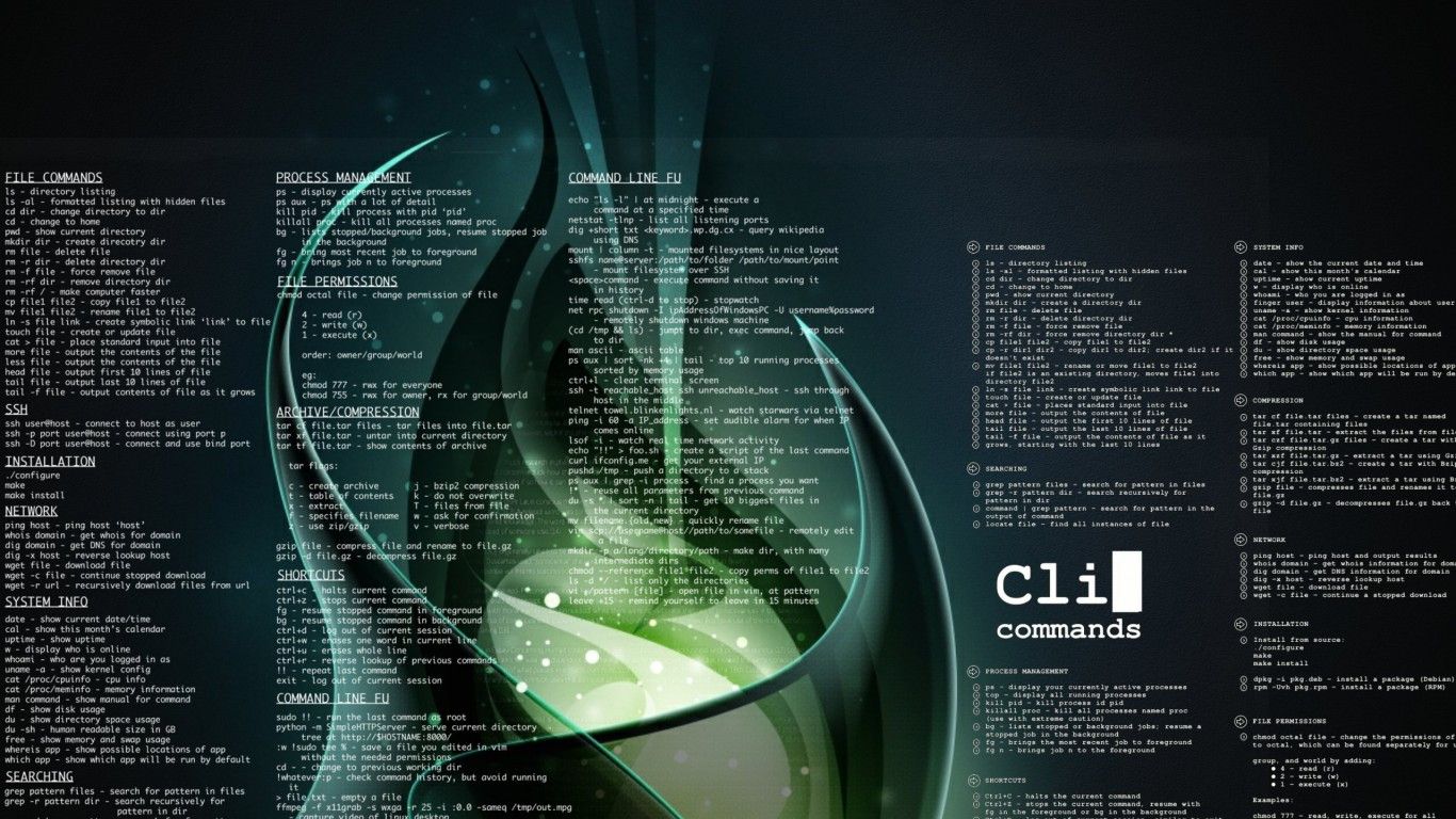 1366x768 Linux Command Wallpaper