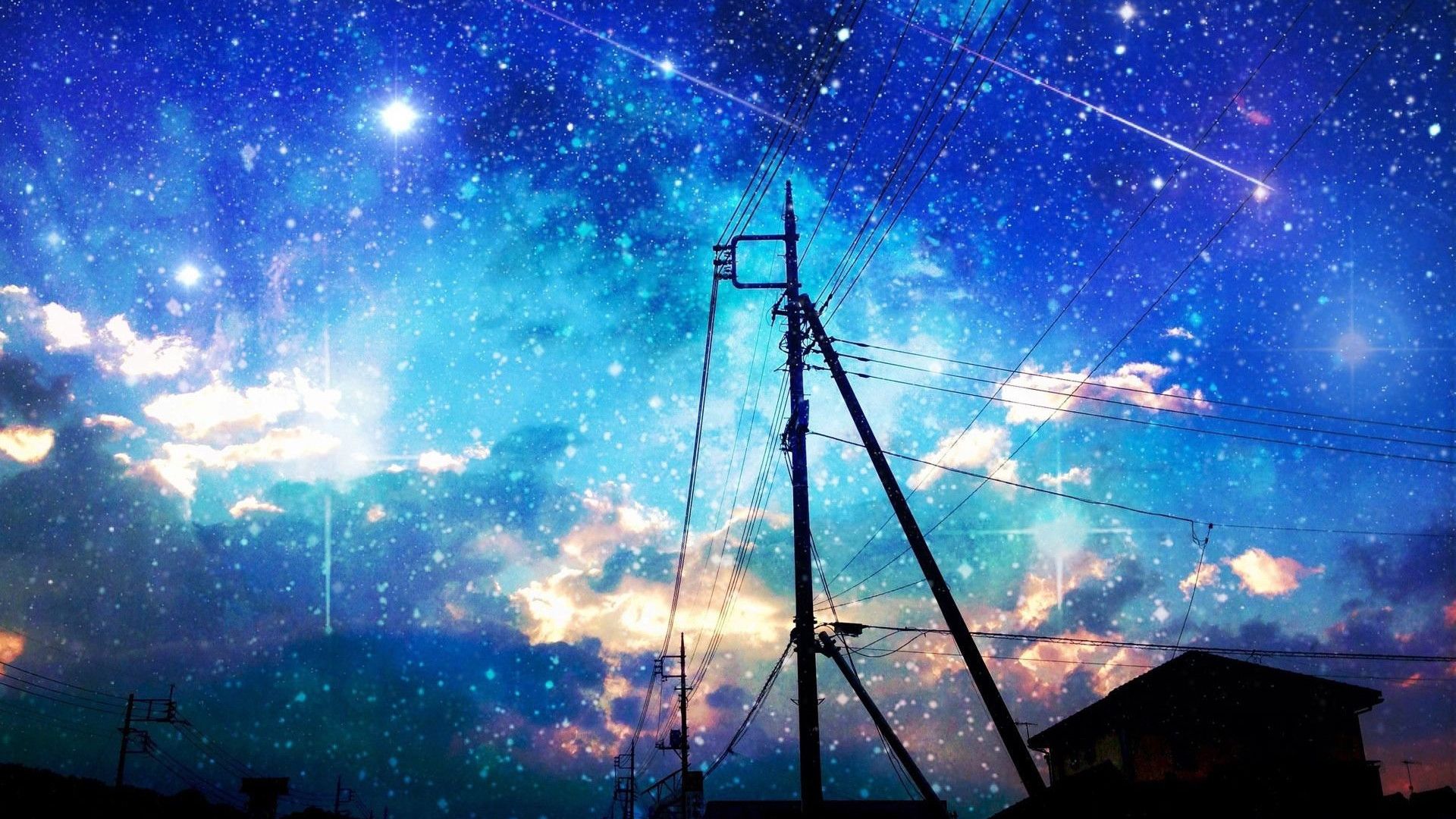 1920x1080 Anime Night Sky Manga Series HD Background Wallpaper 106130