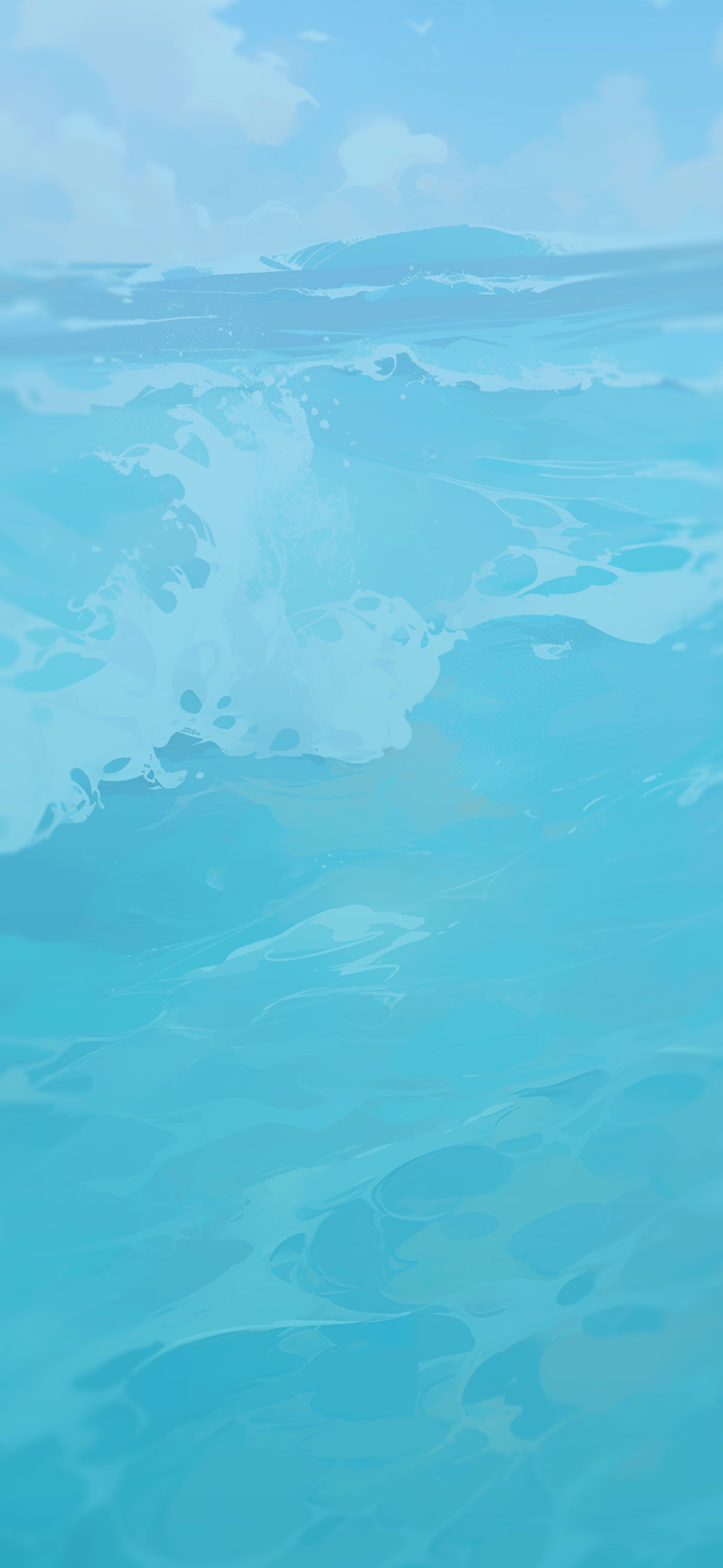 1463x3171 Endless Blue Sea & Azure Sky Wallpaper Nature Wallpaper