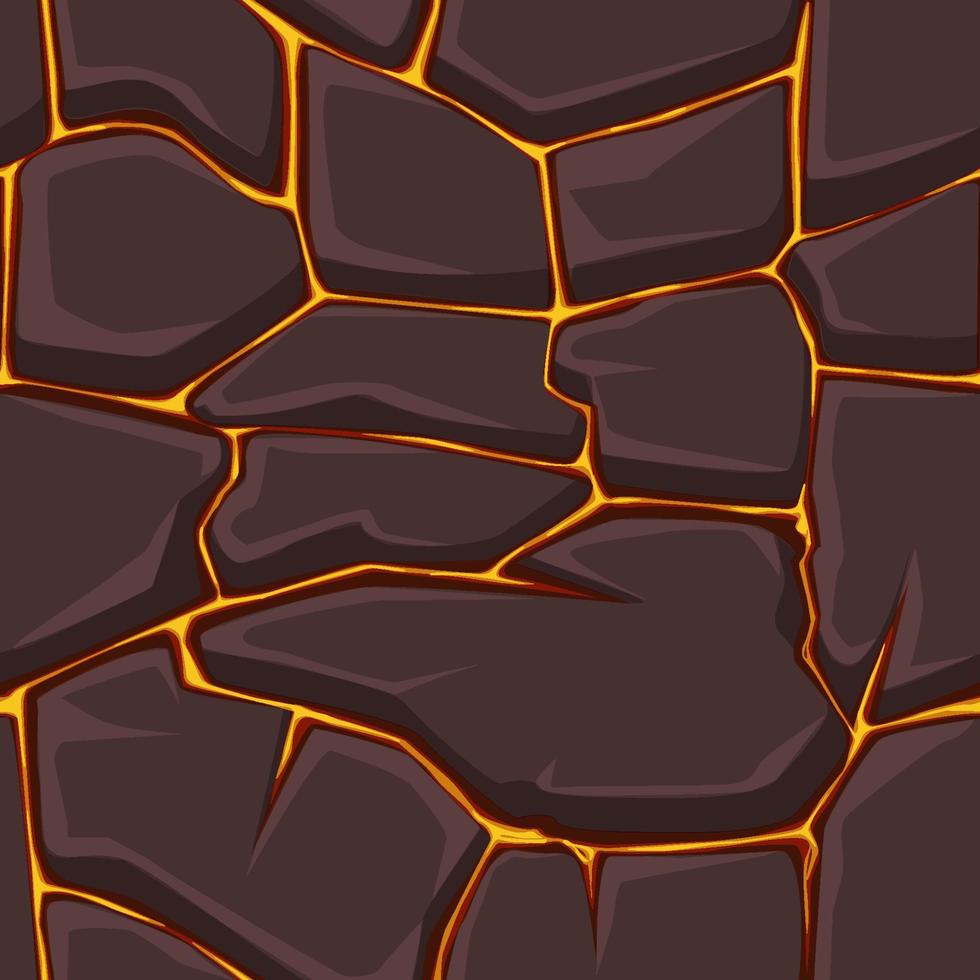 980x980 Flat lava or fire texture stone pattern for wallpaper. Vector illustration lava seamless background from volcano for graphic design