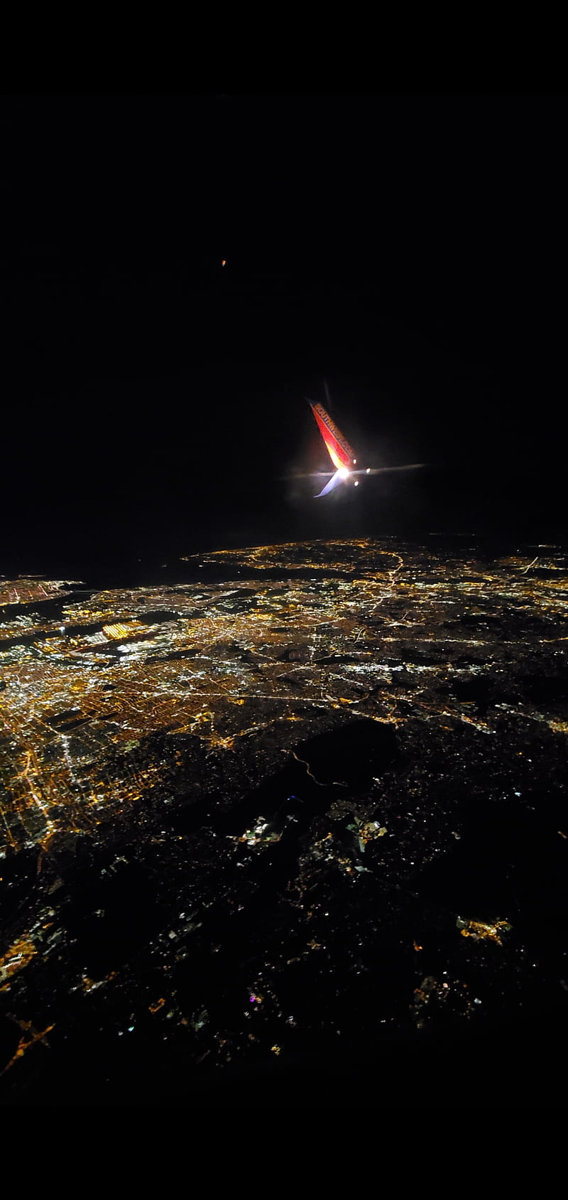 800x1689 Fly, airplane, busy, city, night, plane, sky, skyline, window, HD phone wallpaper