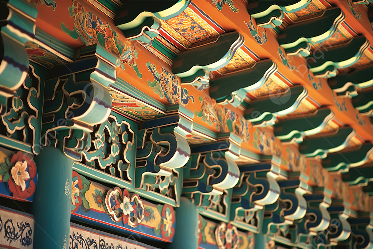 1200x800 Oriental Carvings Are Shown As Part Of Traditional Korea Architecture, Architecture, Dancheong, Pattern Background Image And Wallpaper for Free Download