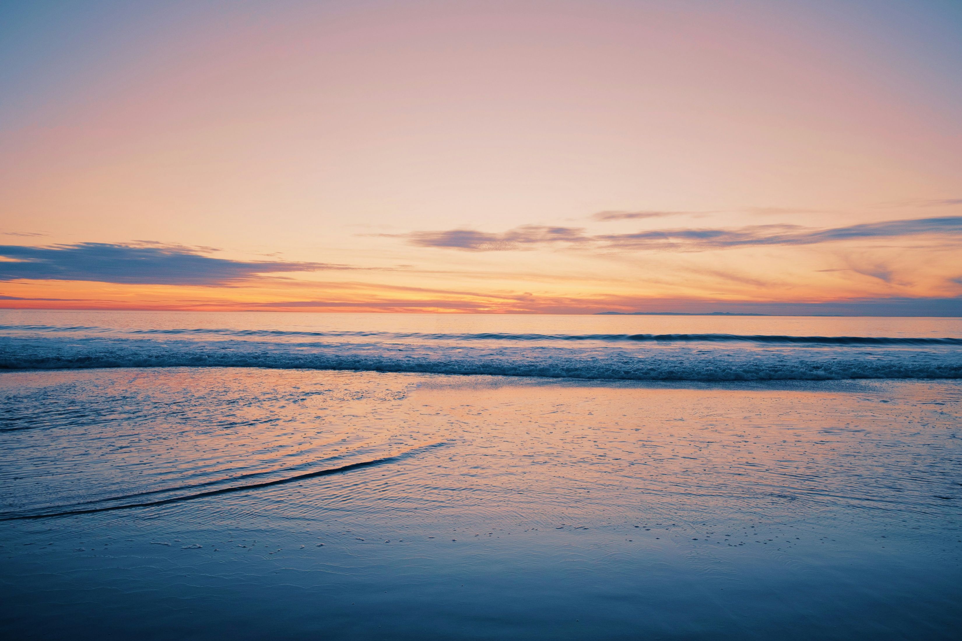 3300x2200 Sunset At The Beach Waves