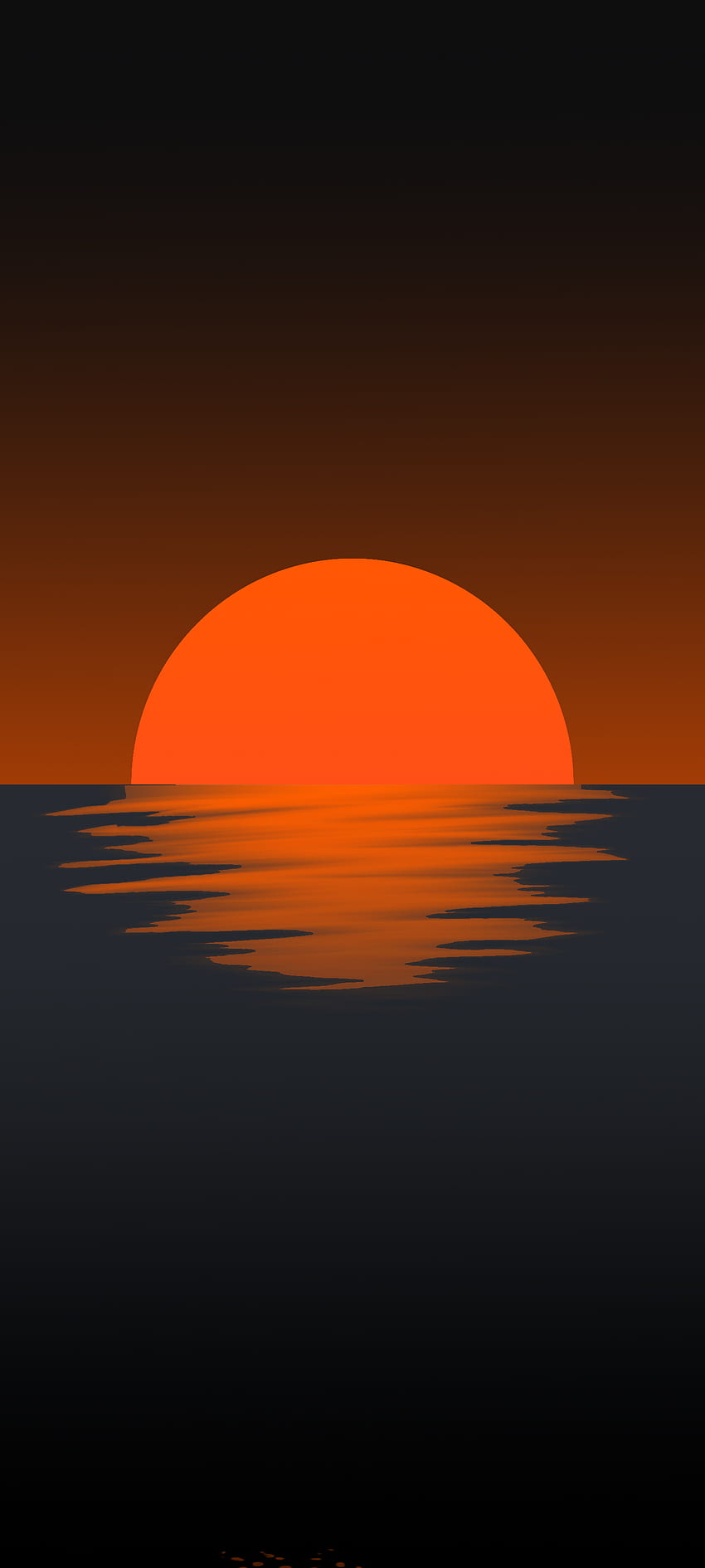850x1889 Sunset atmosphere, sky, nature, black, oled, Samsung, abstract, galaxy, sun, sea HD phone wallpaper