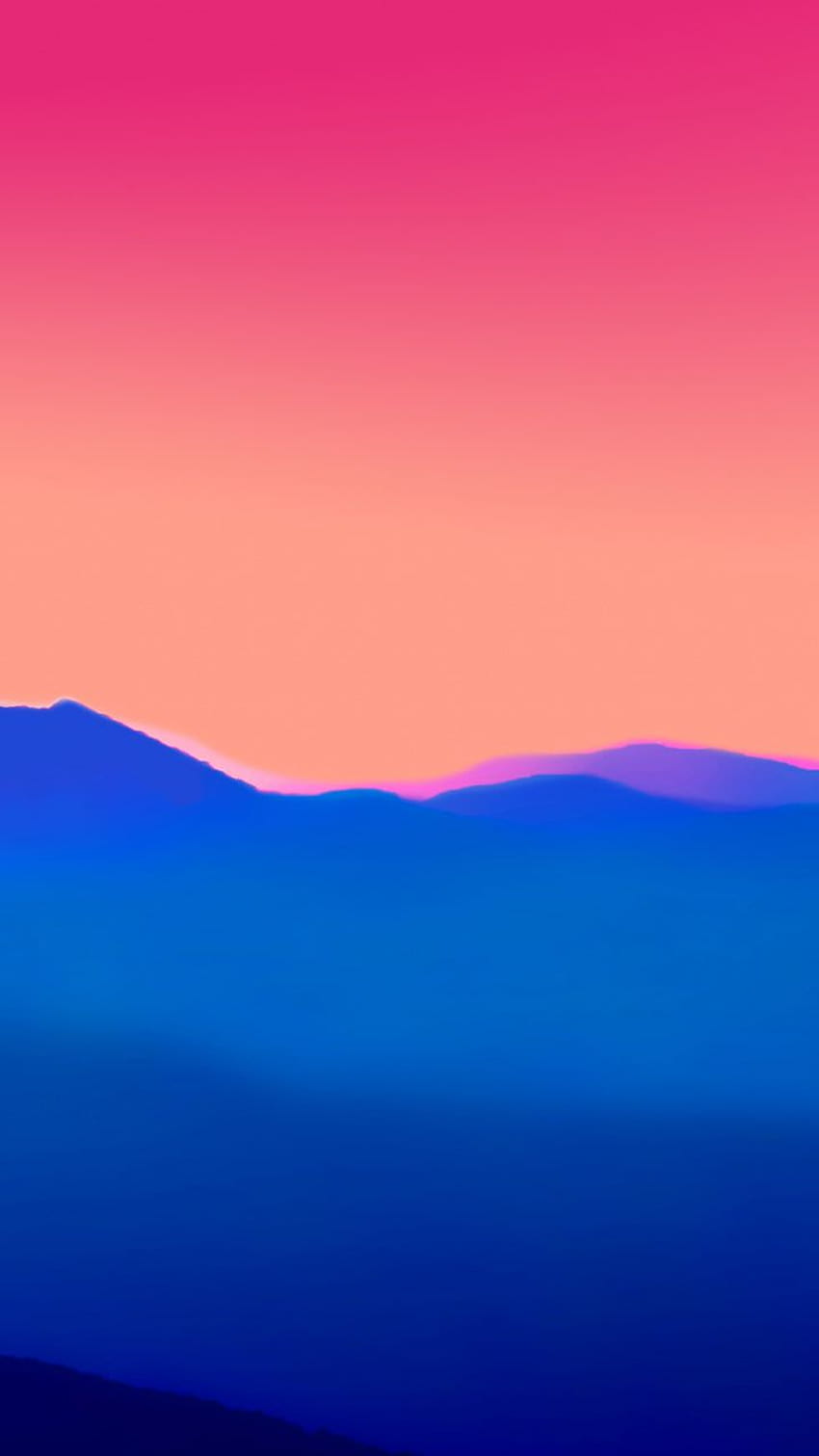 850x1511 Mountains, horizon, sunset, digital art, 720x1280 oled HD phone wallpaper