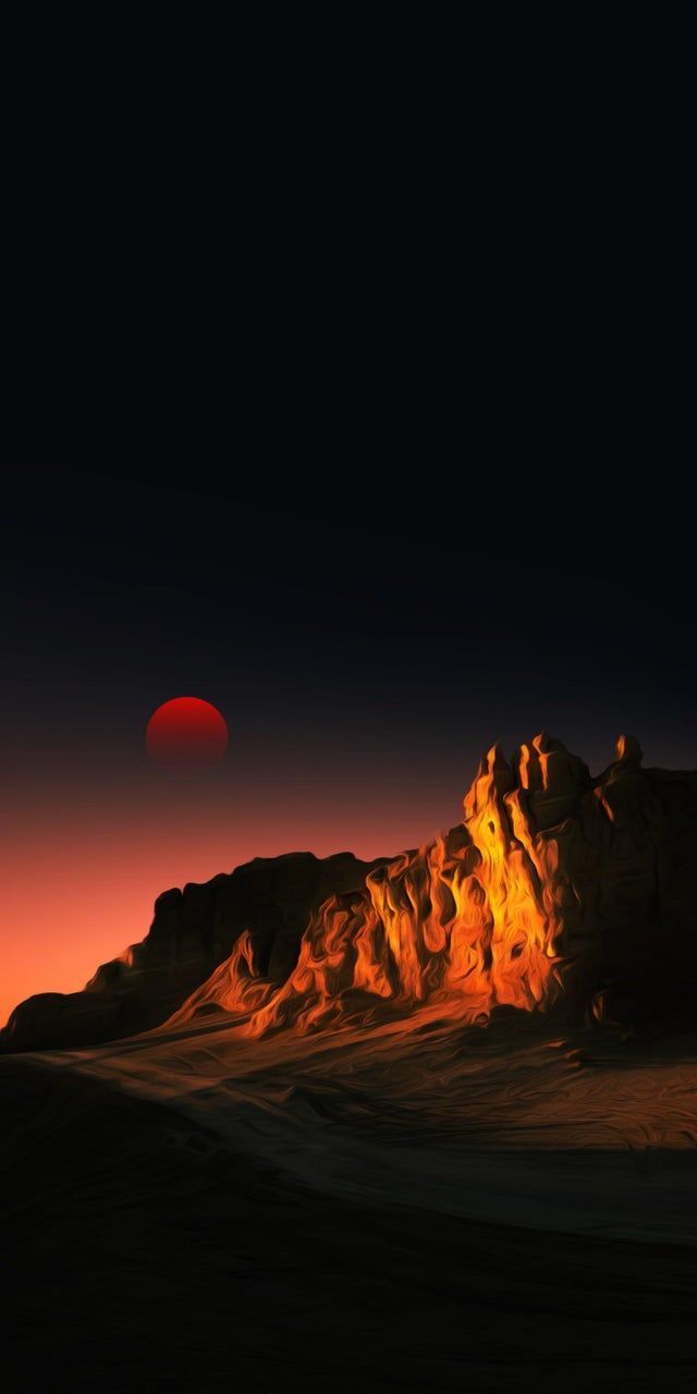 640x1280 Dark Desert Night