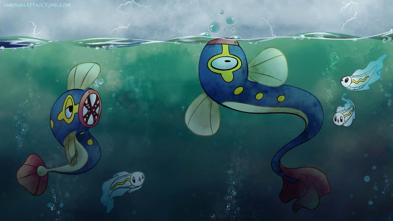 1280x720 Download Eelektrik Tynamo And Eelektross Under Water Wallpaper