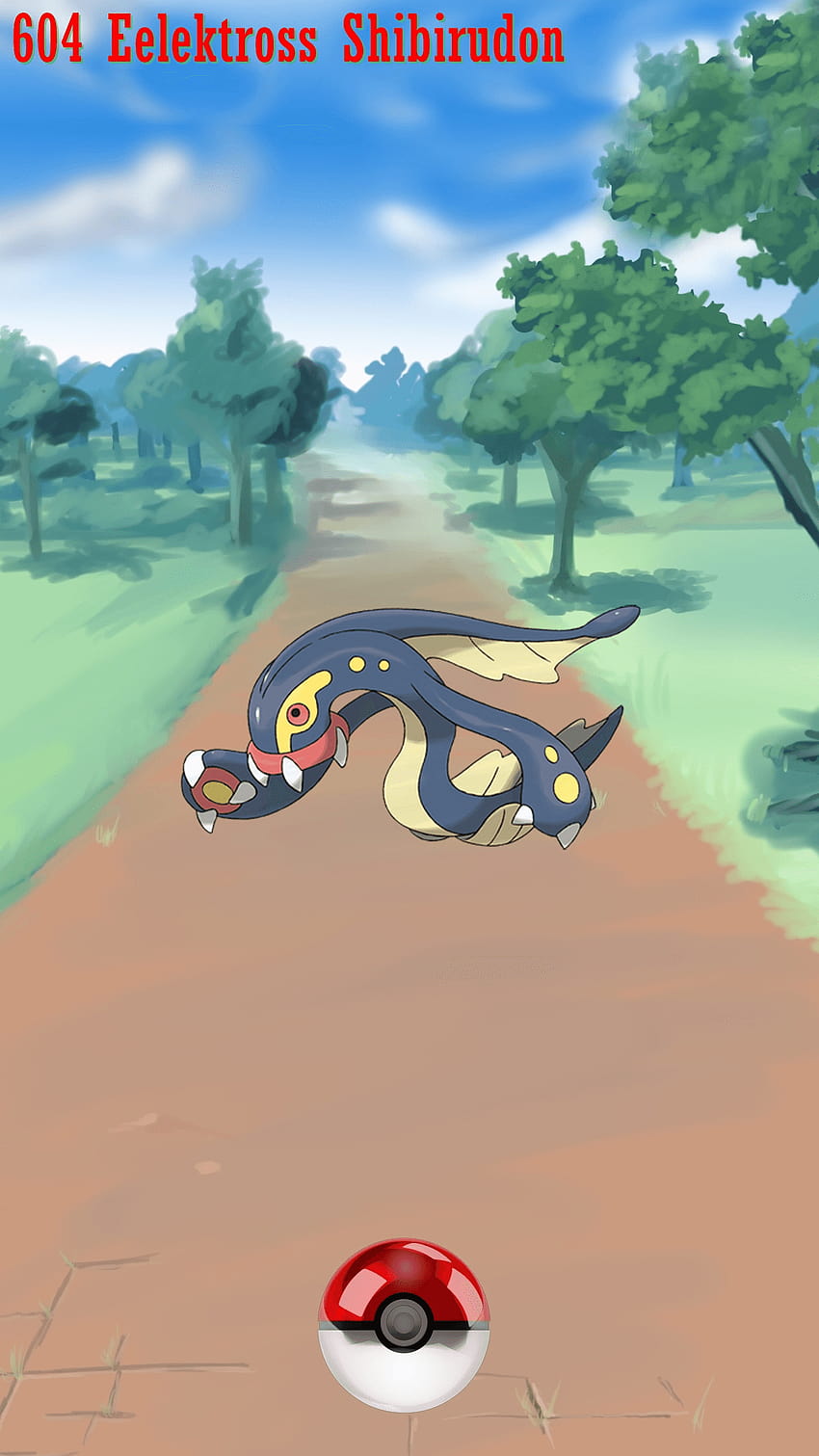 850x1511 Street Pokeball Eelektross Shibirudon HD phone wallpaper