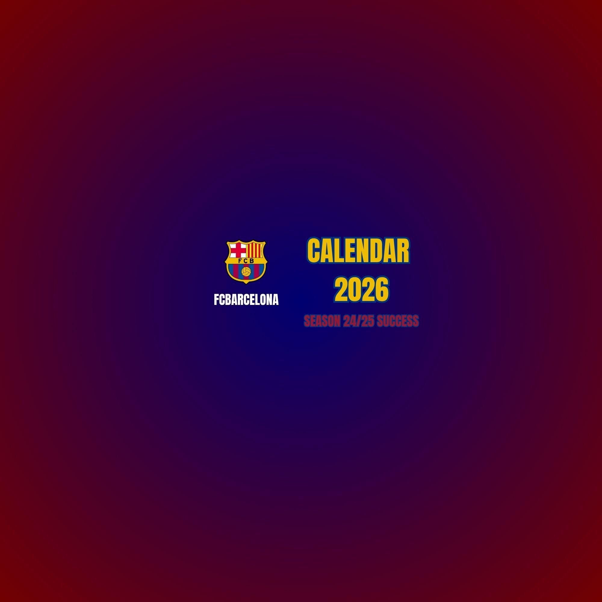 2000x2000 FC Barcelona 2026 Printable Calendar